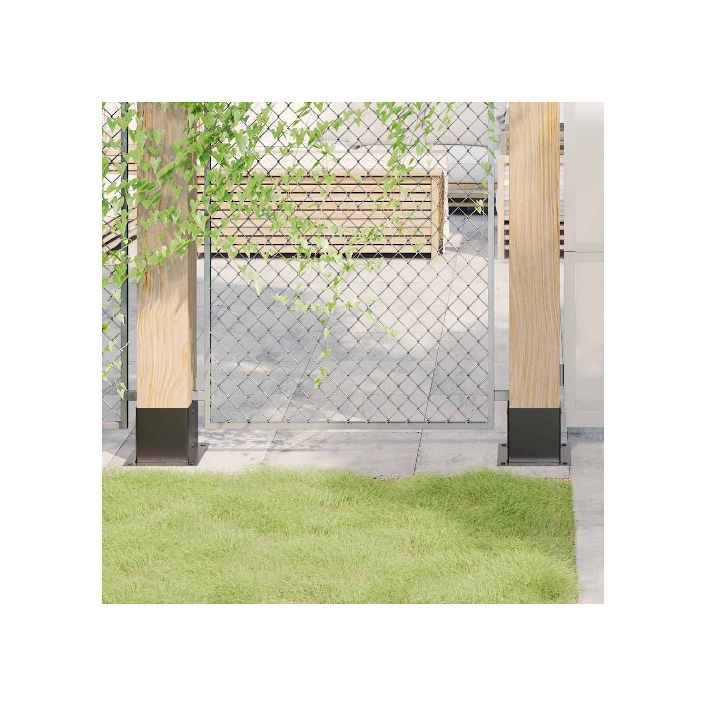 Bases de poteau carrées 4 pcs anthracite 141x141 mm