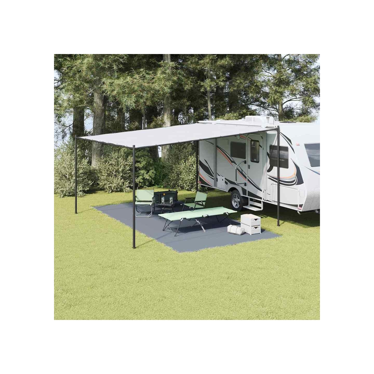 Tapis de tente Bleu et gris 600 × 300 cm Polyéthylène