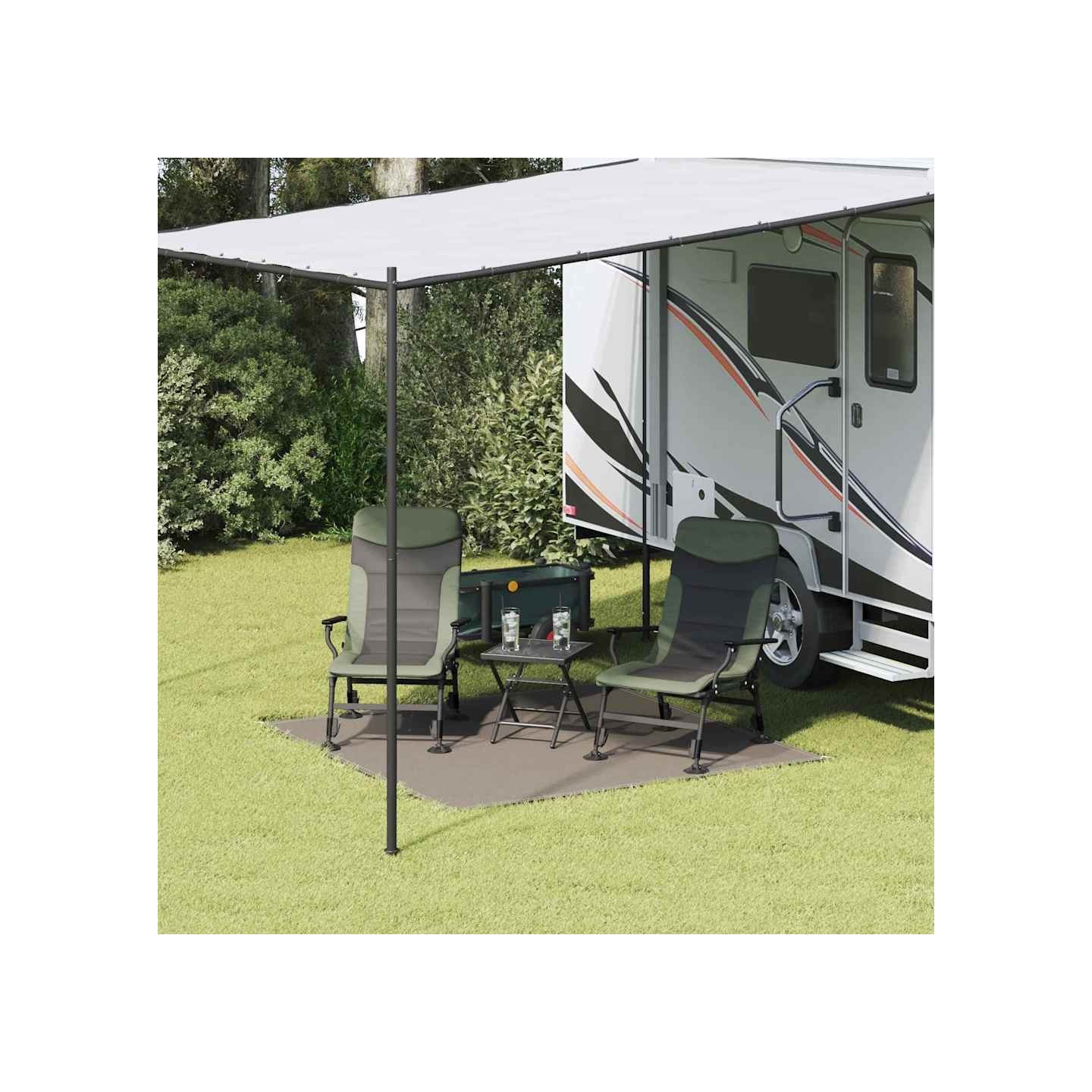 Tapis de tente Gris clair 200 x 200 cm Polyéthylène