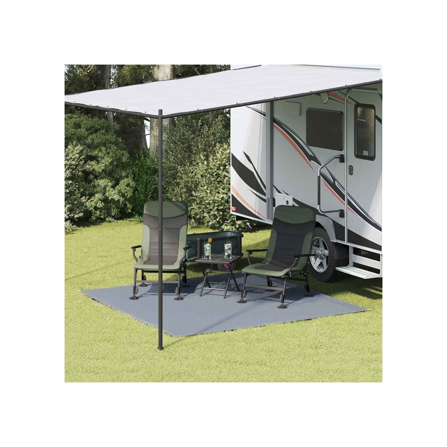 Tapis de tente Bleu et gris 250 x 250 cm Polyéthylène
