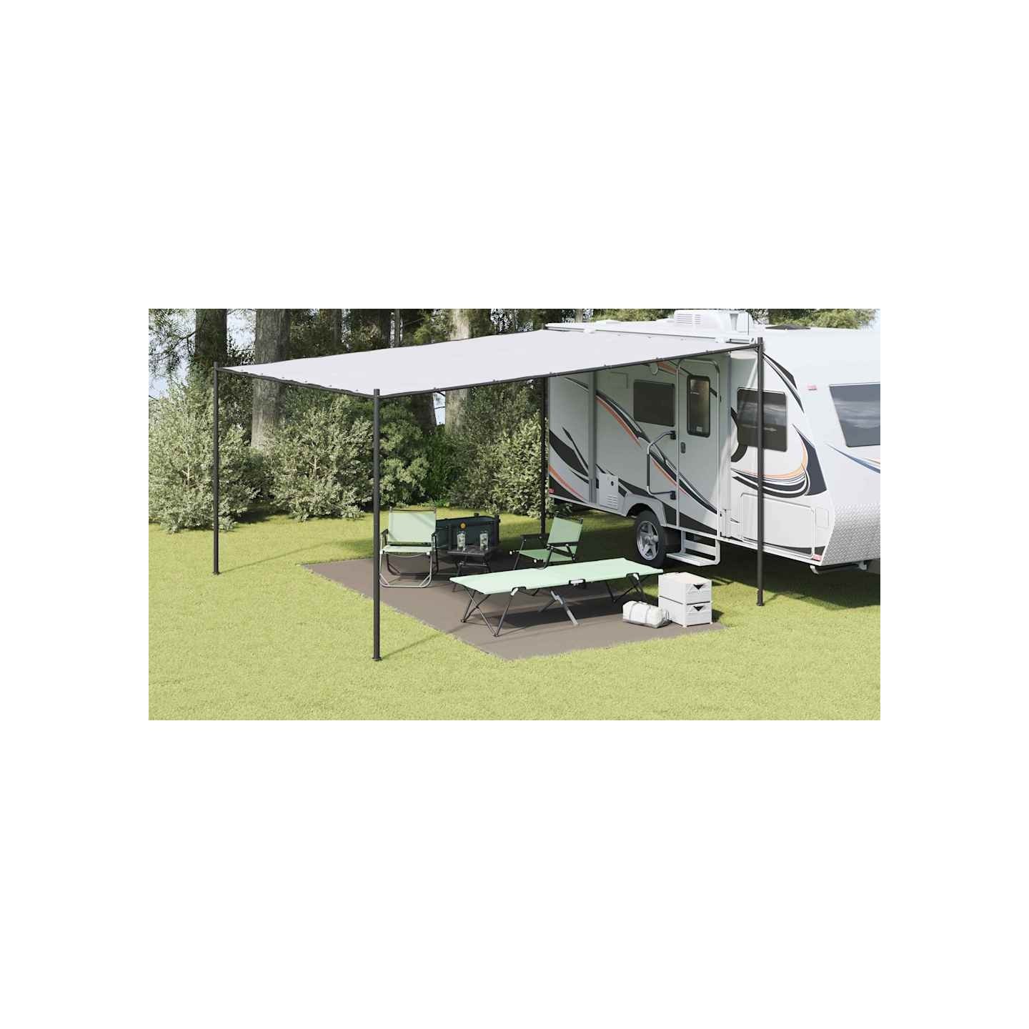 Tapis de tente Gris clair 500 x 250 cm Polyéthylène