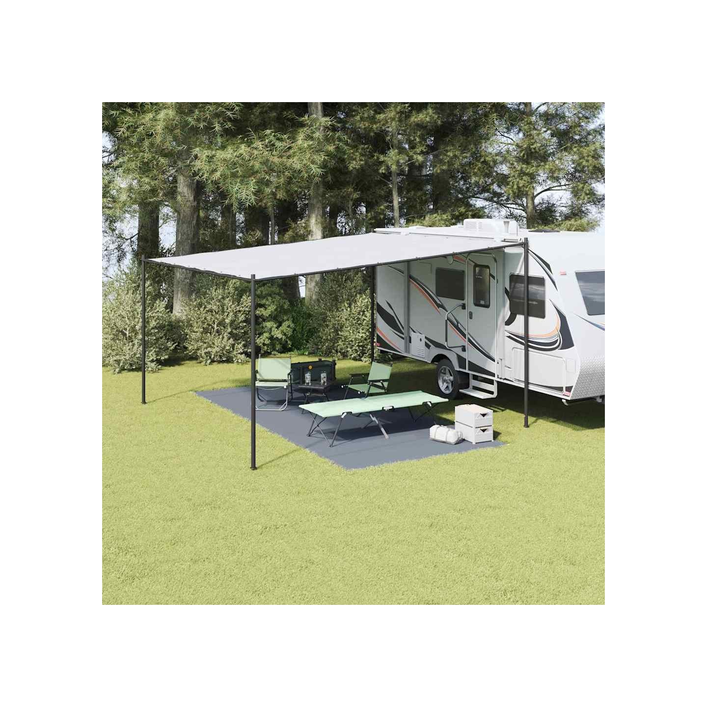 Tapis de tente Bleu et gris 550 x 250 cm Polyéthylène