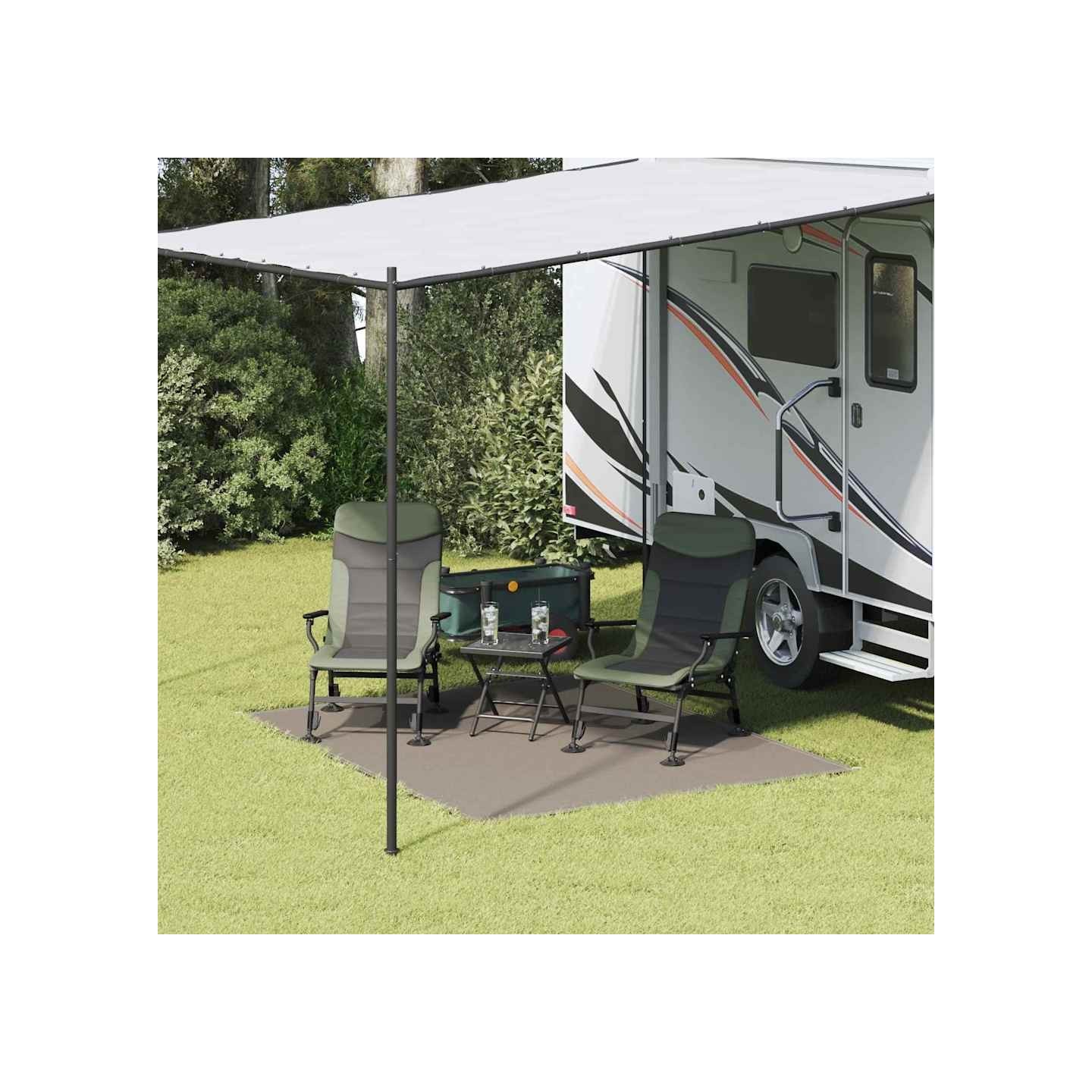 Tapis de tente Gris clair 200 x 250 cm Polyéthylène