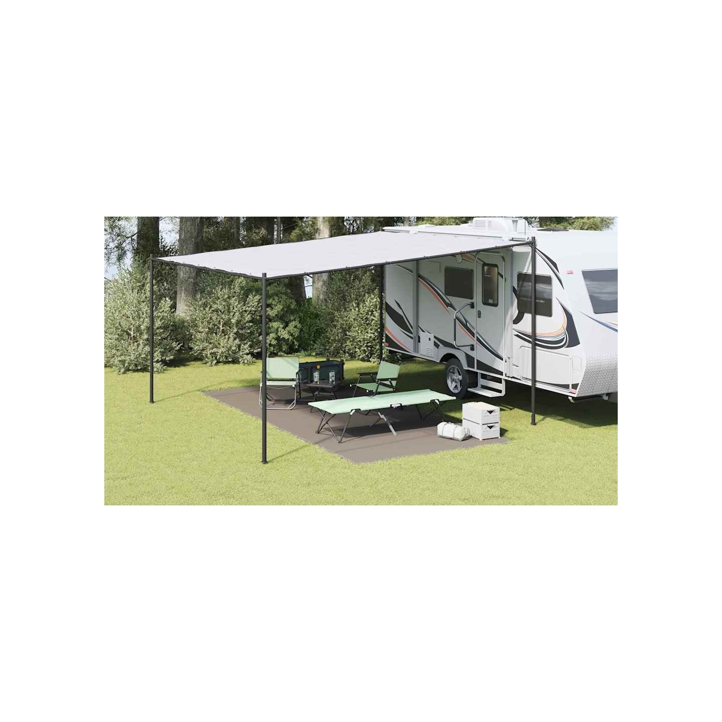 Tapis de tente Gris clair 550 x 250 cm Polyéthylène