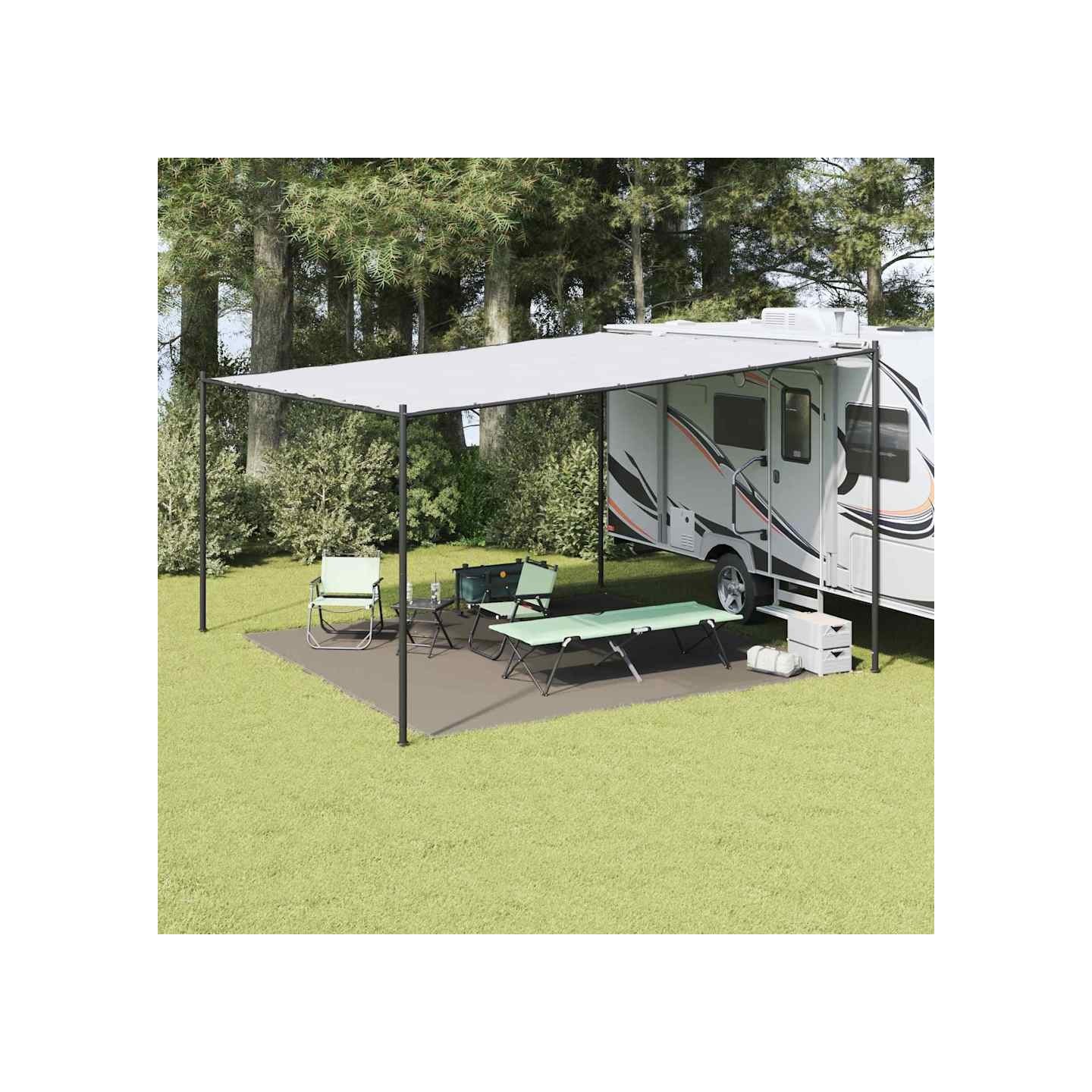 Tapis de tente Gris clair 400 x 400 cm Polyéthylène