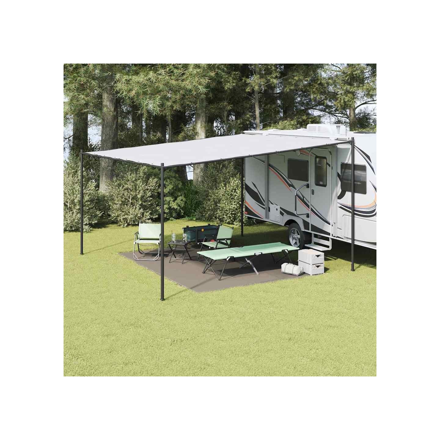 Tapis de tente Gris clair 400 × 300 cm Polyéthylène