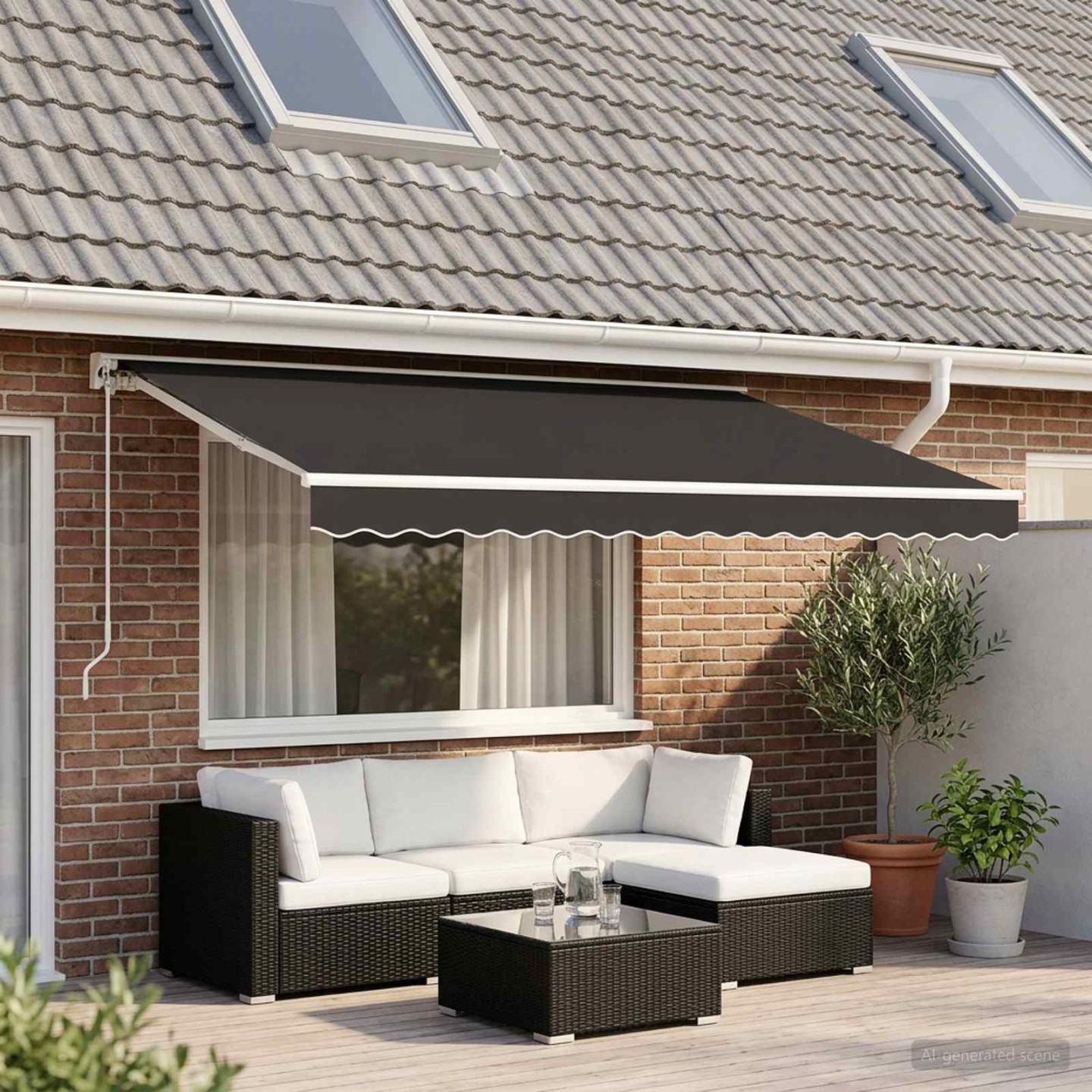 Toile de rechange pour store banne 4x2 m Anthracite Polyester