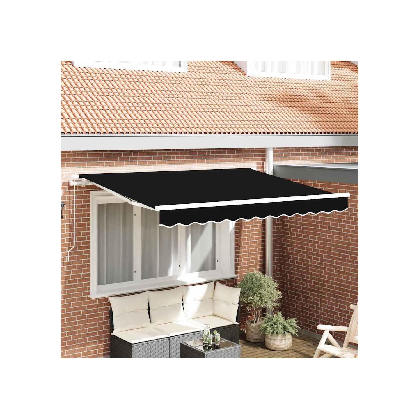 Toile de rechange pour store banne 3 x 2,5 m Noir Polyester