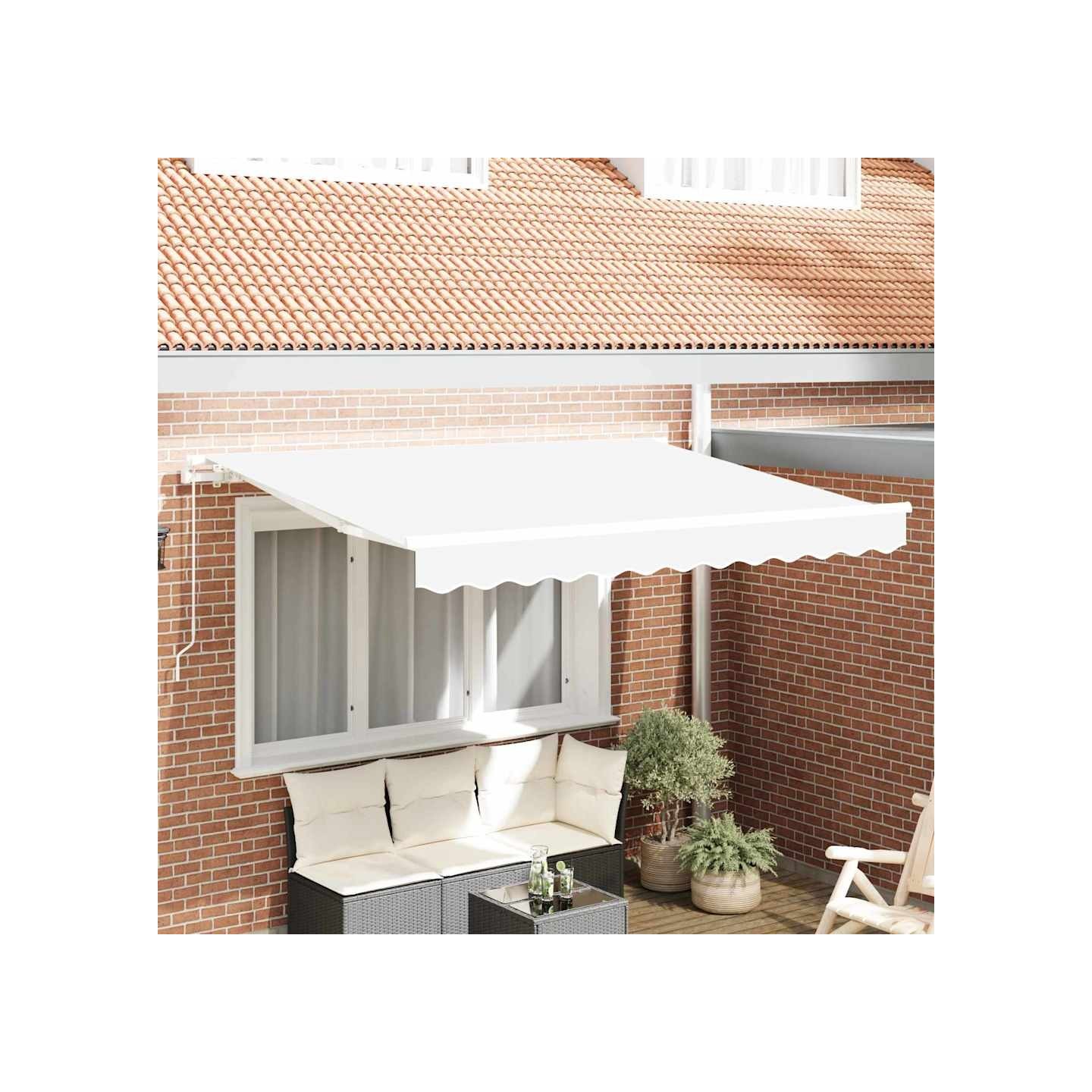 Toile de rechange pour store banne 3,5x2,5 m Blanc Polyester