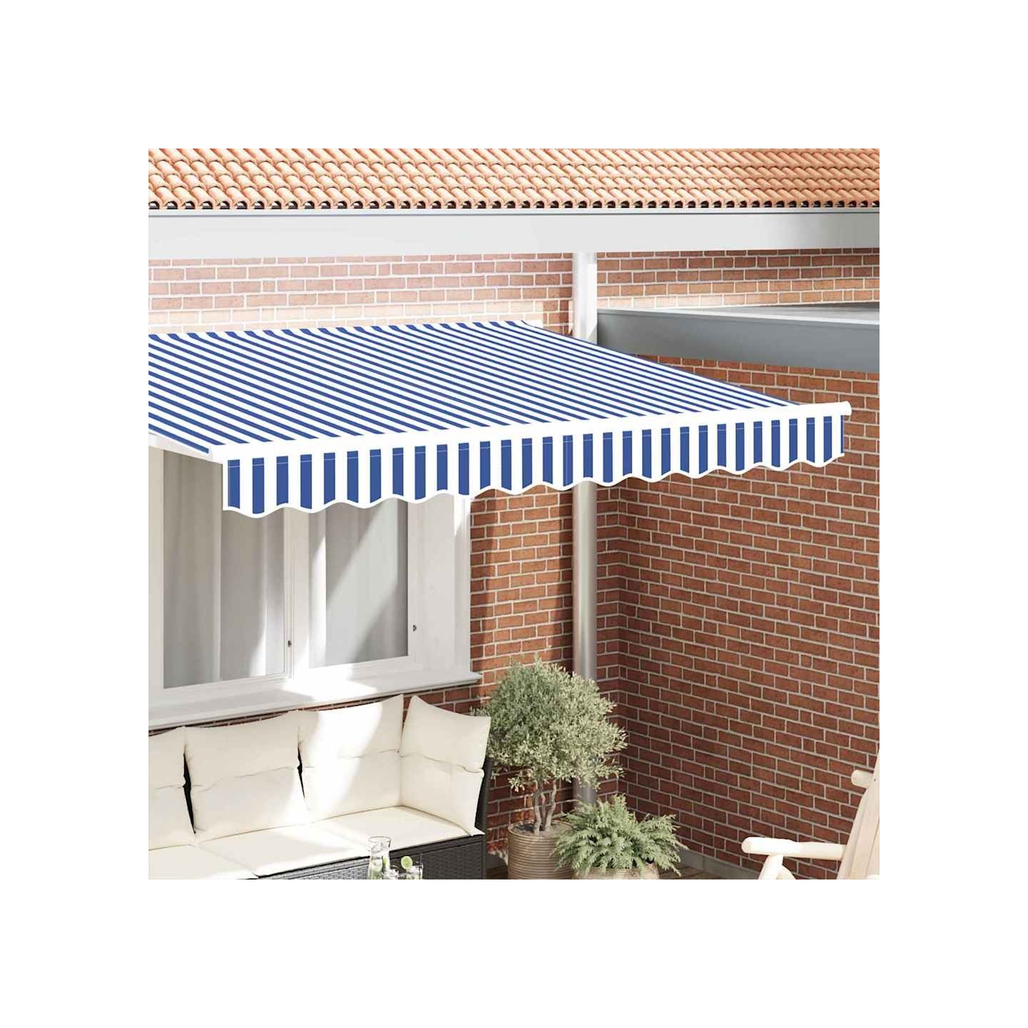 Lambrequin de rechange pour 2,5 m Rayures bleues et blanches
