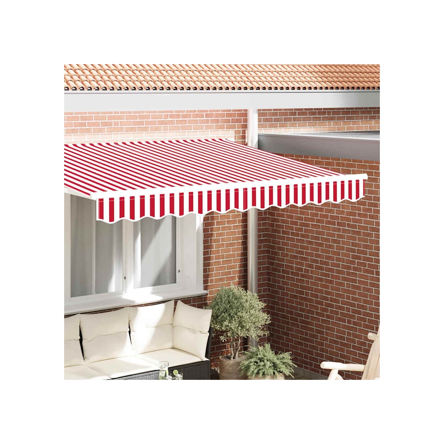 Lambrequin de rechange pour 2,5 m Rayures rouges et blanches