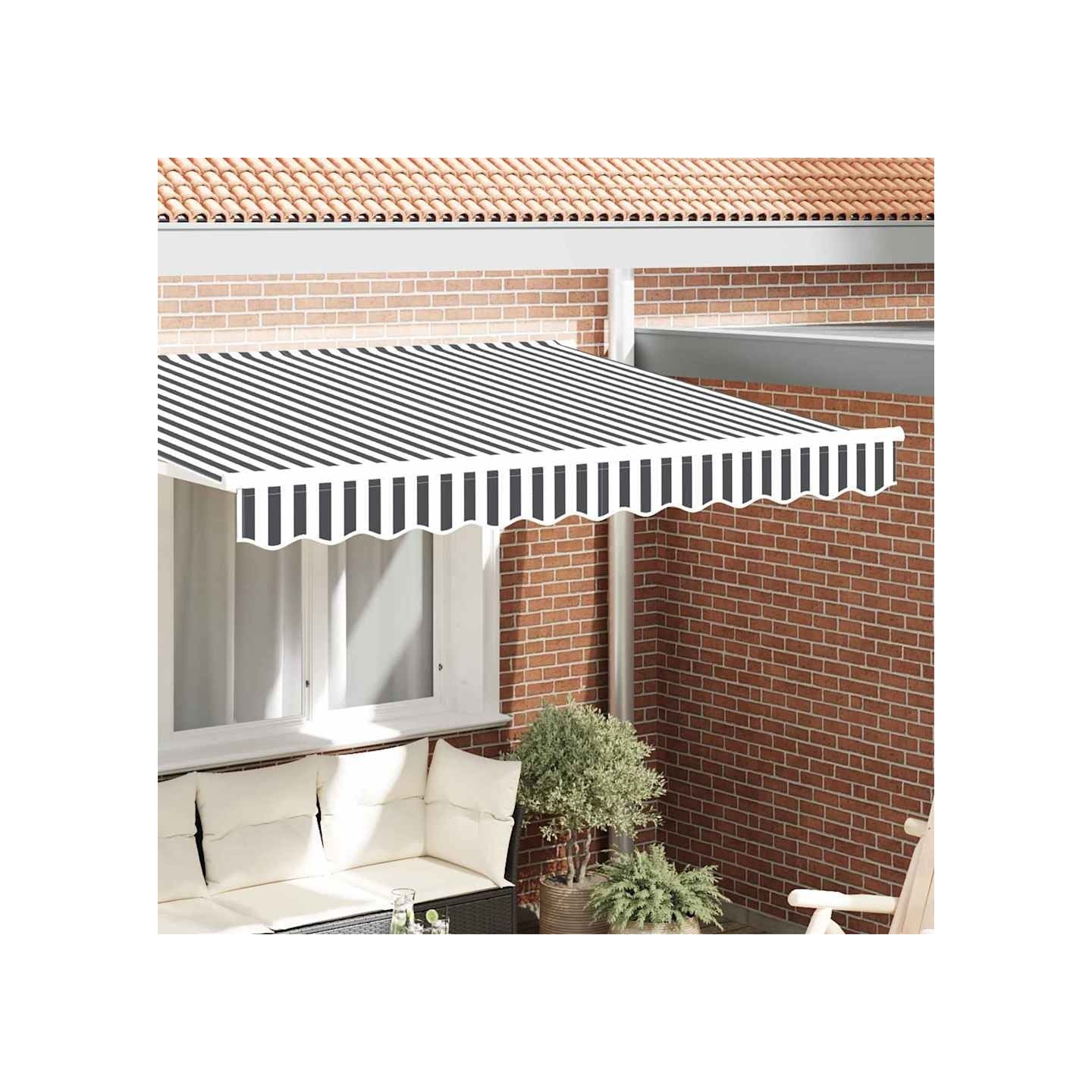 Lambrequin de rechange pour 2,5 m Rayures anthracite et blanc