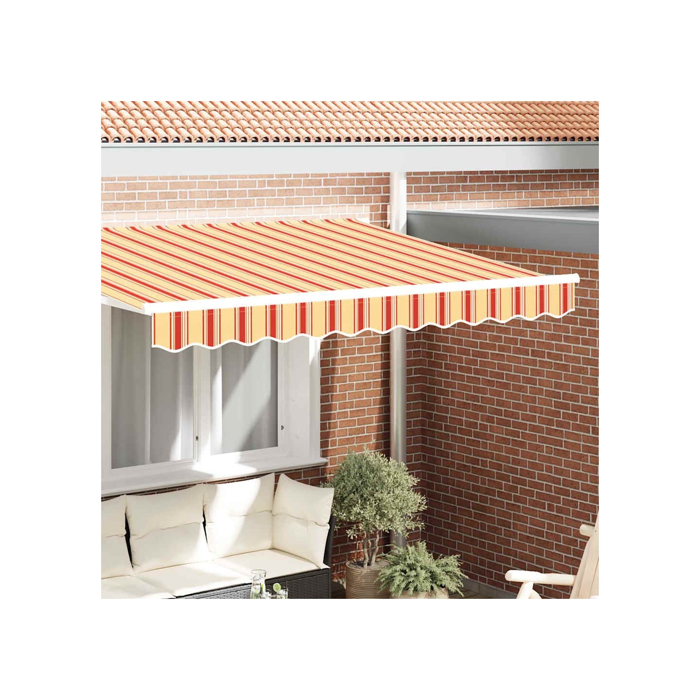 Lambrequin de rechange pour 2,5 m Rayures jaunes et orange