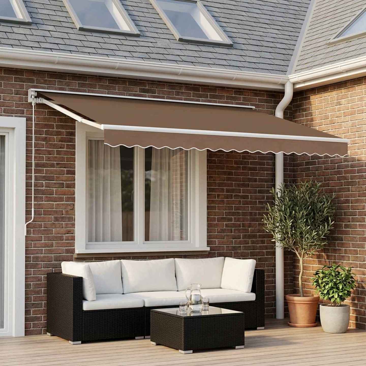 Lambrequin de rechange pour 4 m Beige Polyester