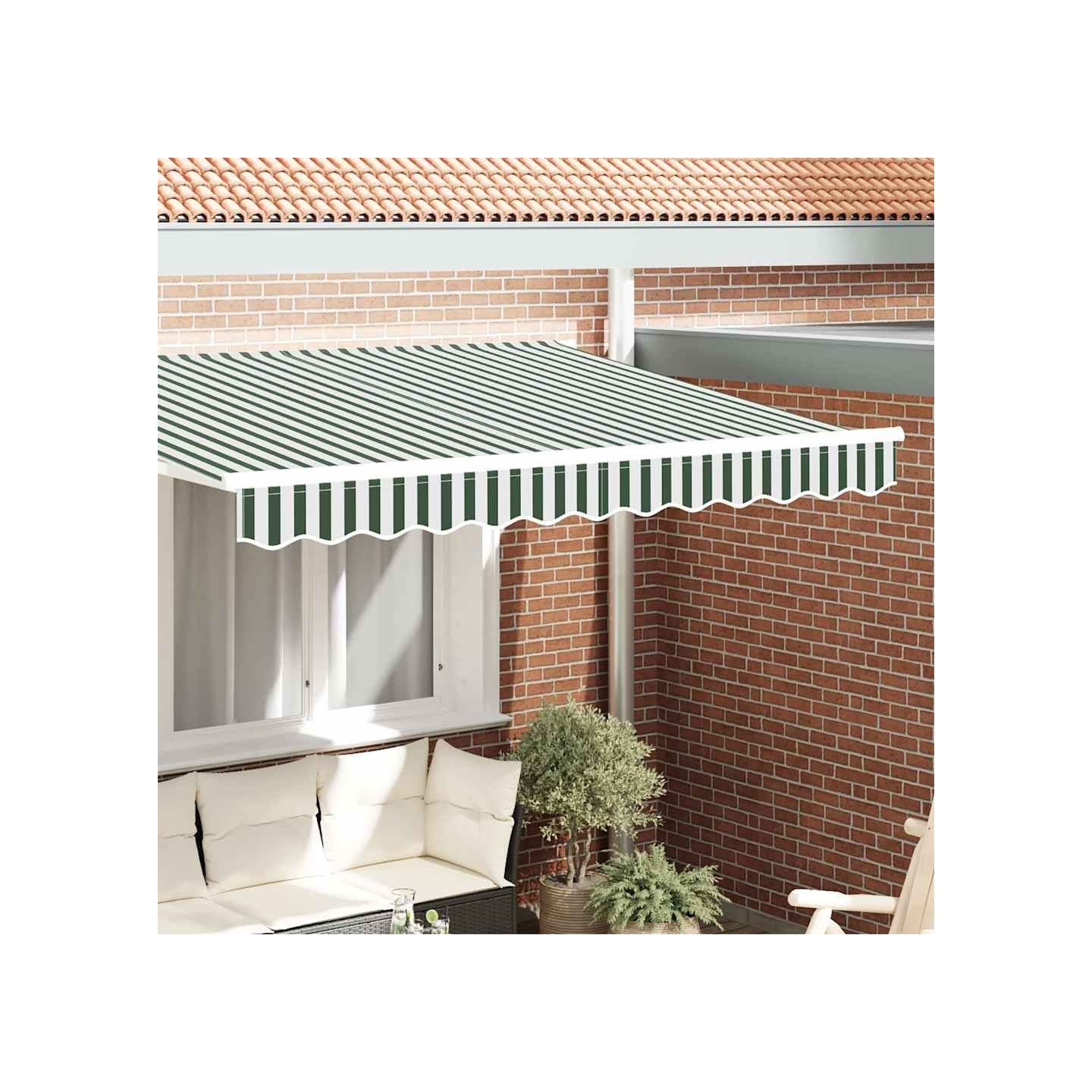 Lambrequin de rechange pour 2,5 m Rayures vertes et blanches