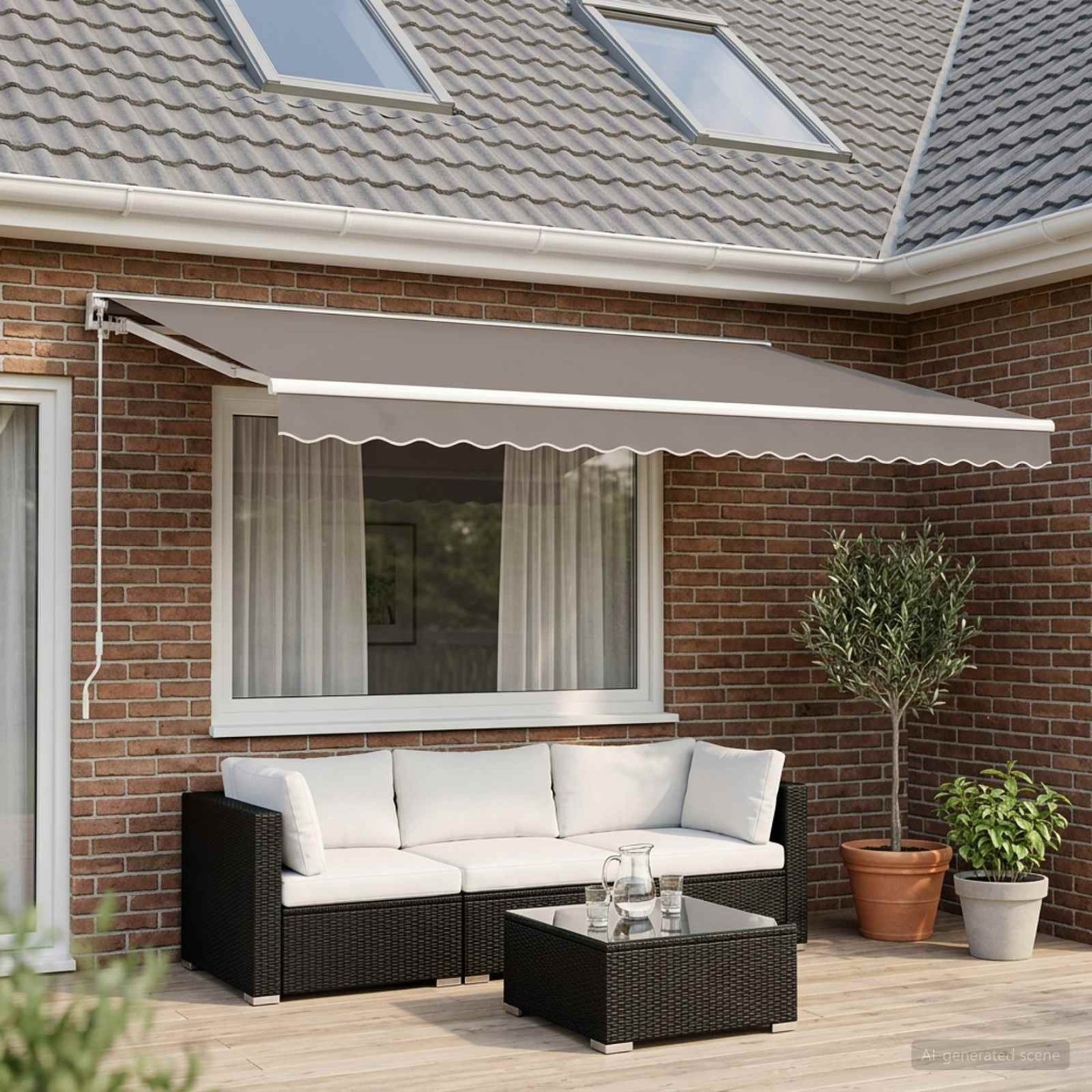 Lambrequin de rechange pour 6 m Gris clair Polyester