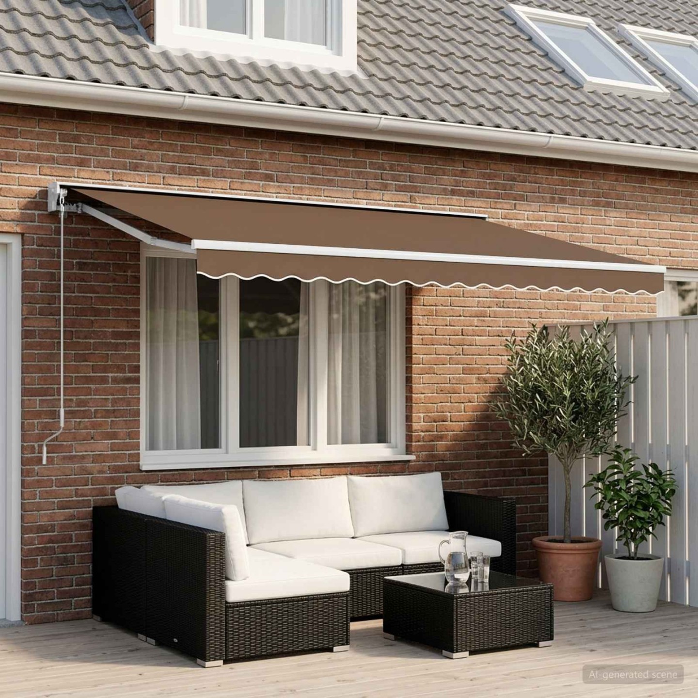 Lambrequin de rechange pour 6 m Beige Polyester