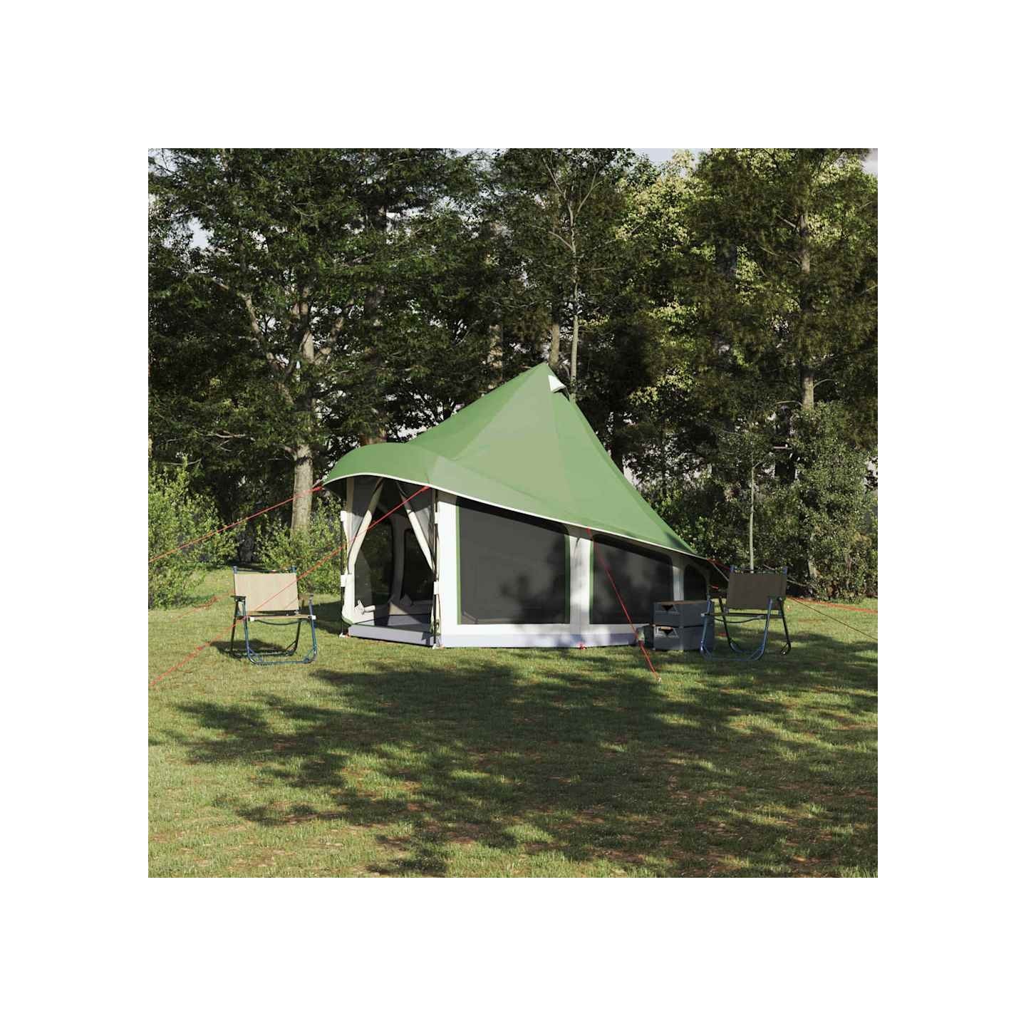 Tente Tipi avec toit Vert 404 x 370 x 270 cm taffetas