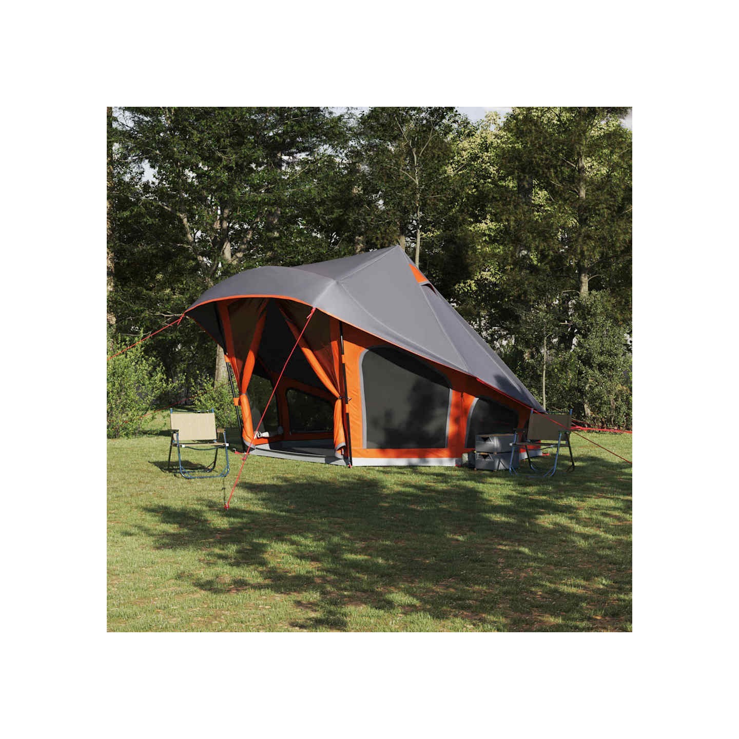 Tente Tipi avec toit Gris et orange 508 x 470 x 300 cm taffetas