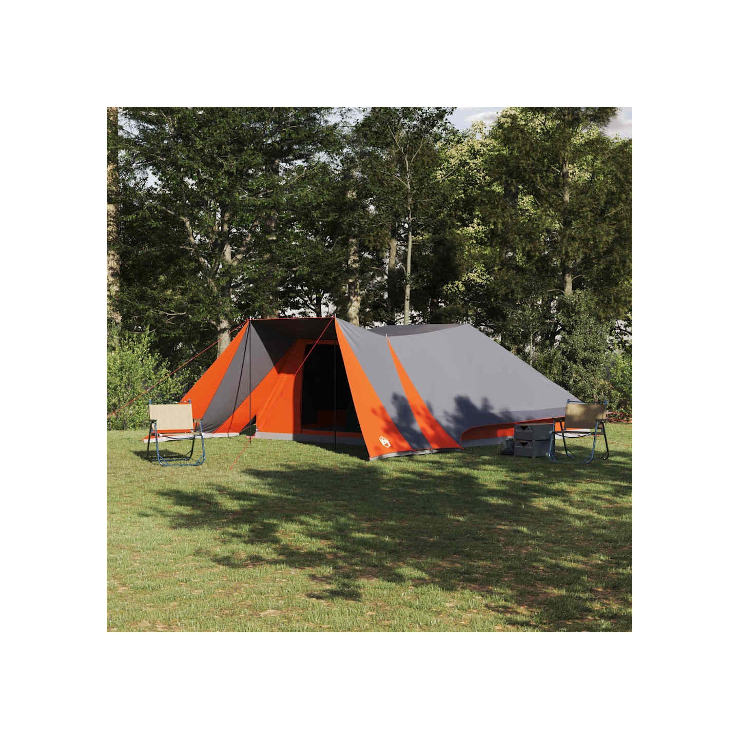 Tente Tipi 12 personne Gris et orange taffetas