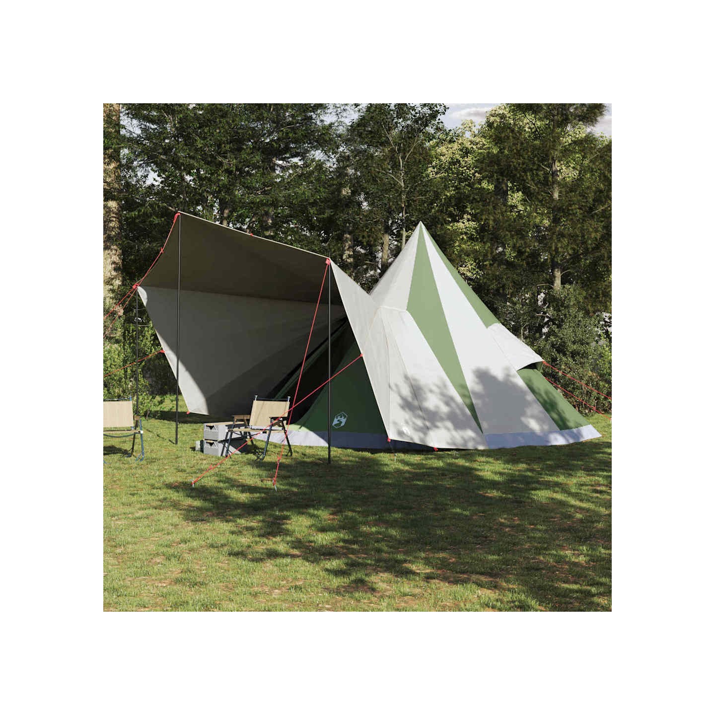 Tente Tipi avec toit Vert 510 x 690 x 330 cm taffetas