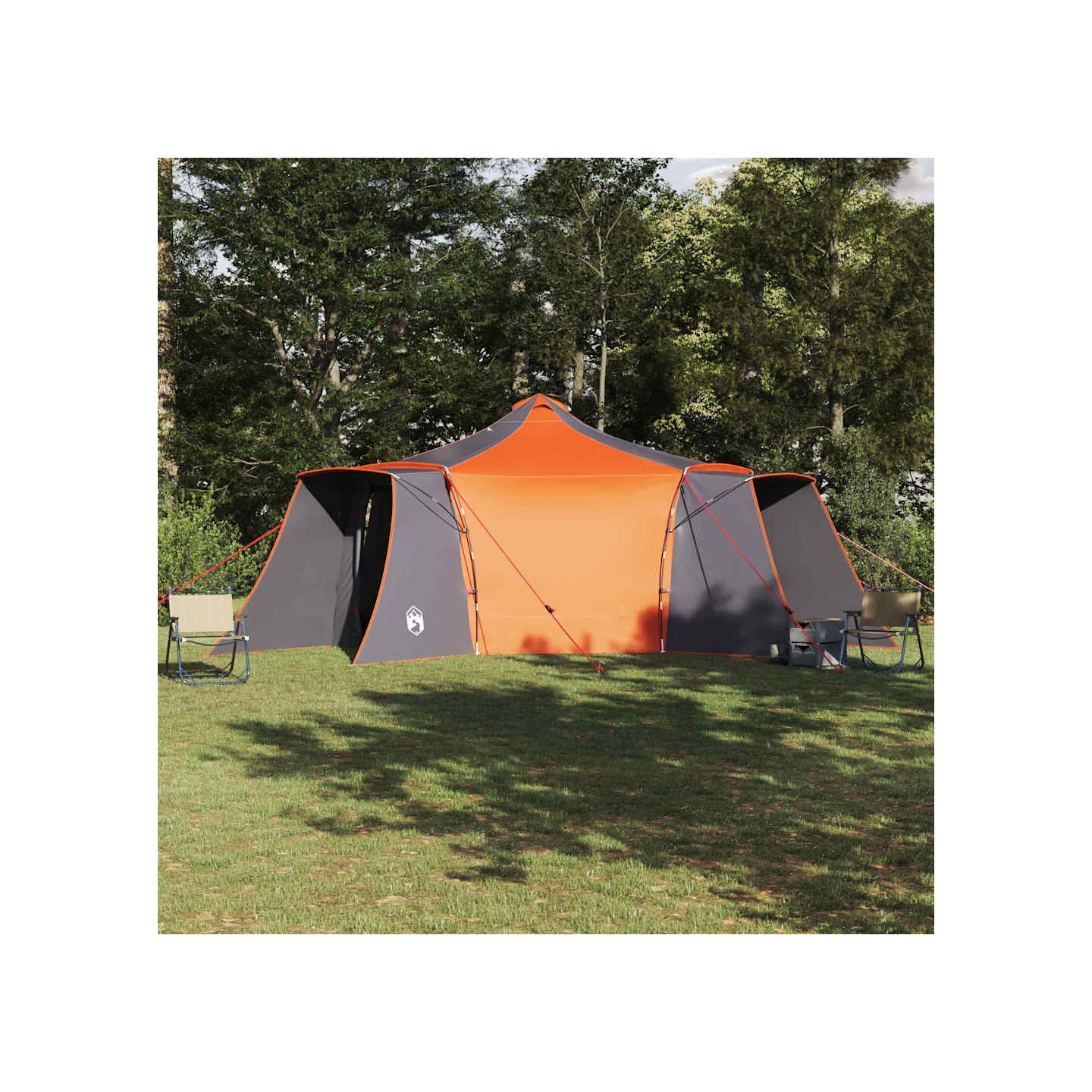 Tente Tipi 8 personne Gris et orange taffetas