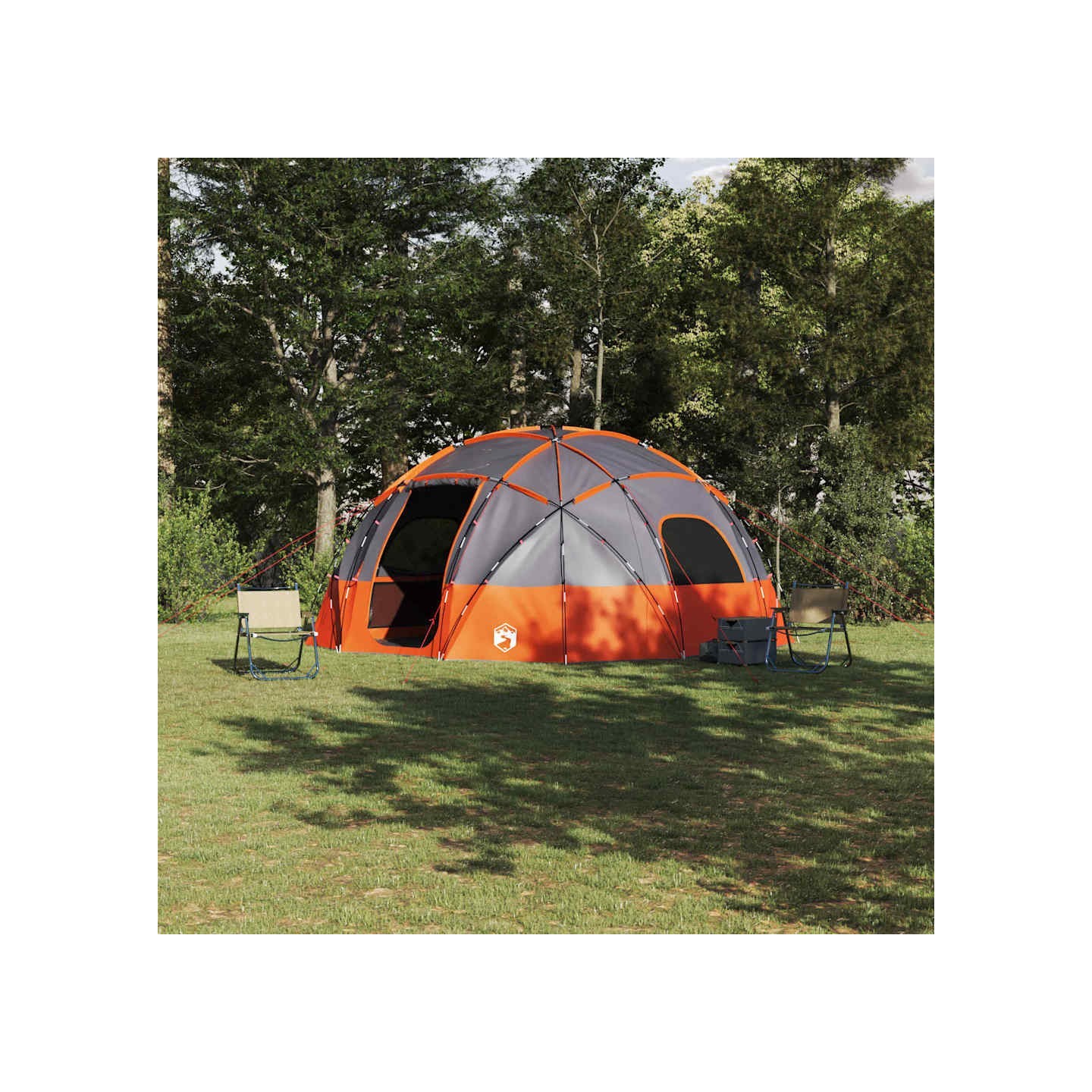 Tente Dôme avec toit Gris et orange 475 x 475 x 235 cm taffetas