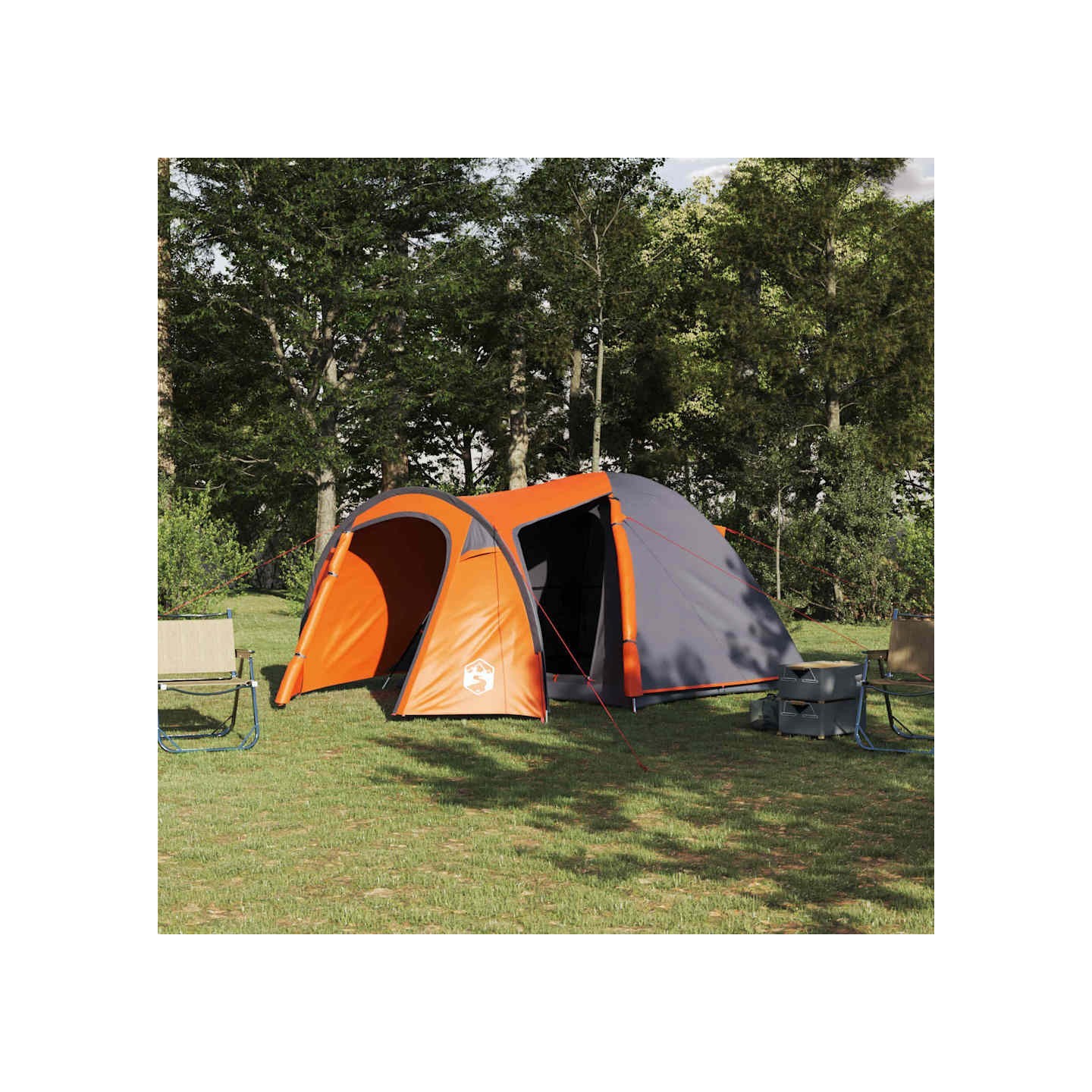 Tente Dôme 6 personne Gris et orange