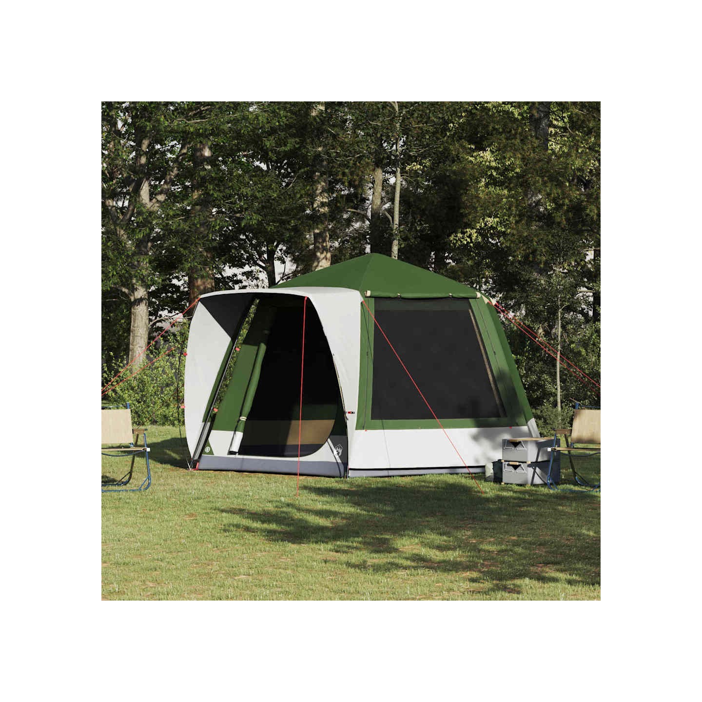 Tente de camping 8 personne Vert Polyester Imperméable
