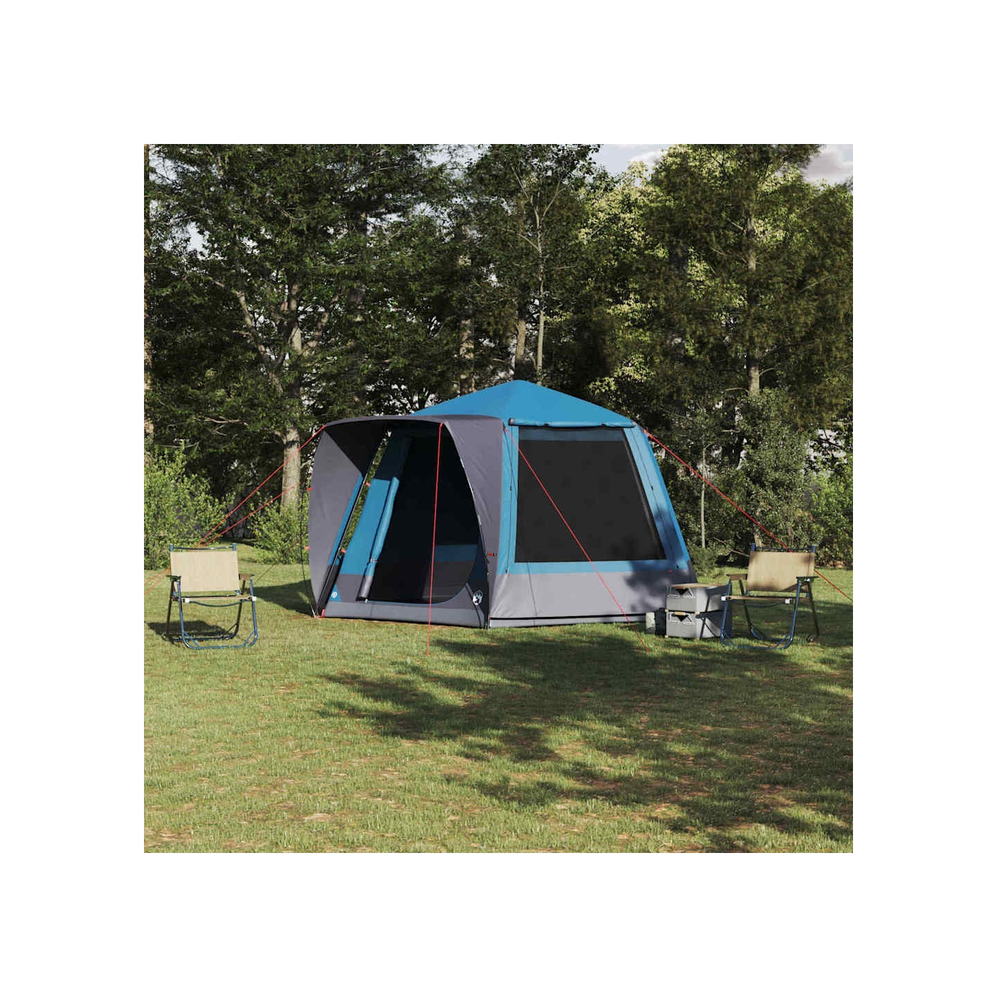 Tente de camping 8 personne Bleu Polyester Imperméable