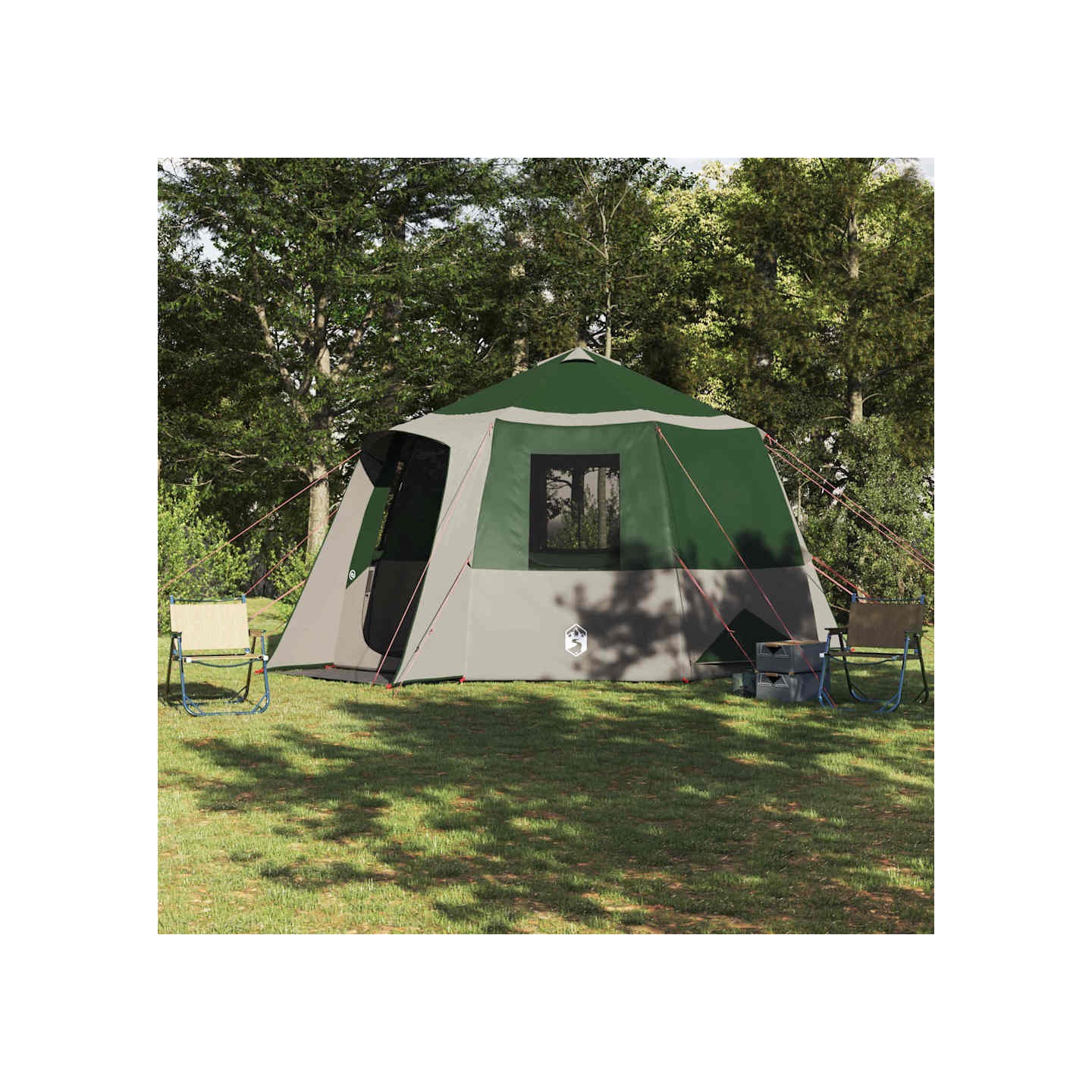 Tente de cabane 12 personnes 10 personne Vert et blanc