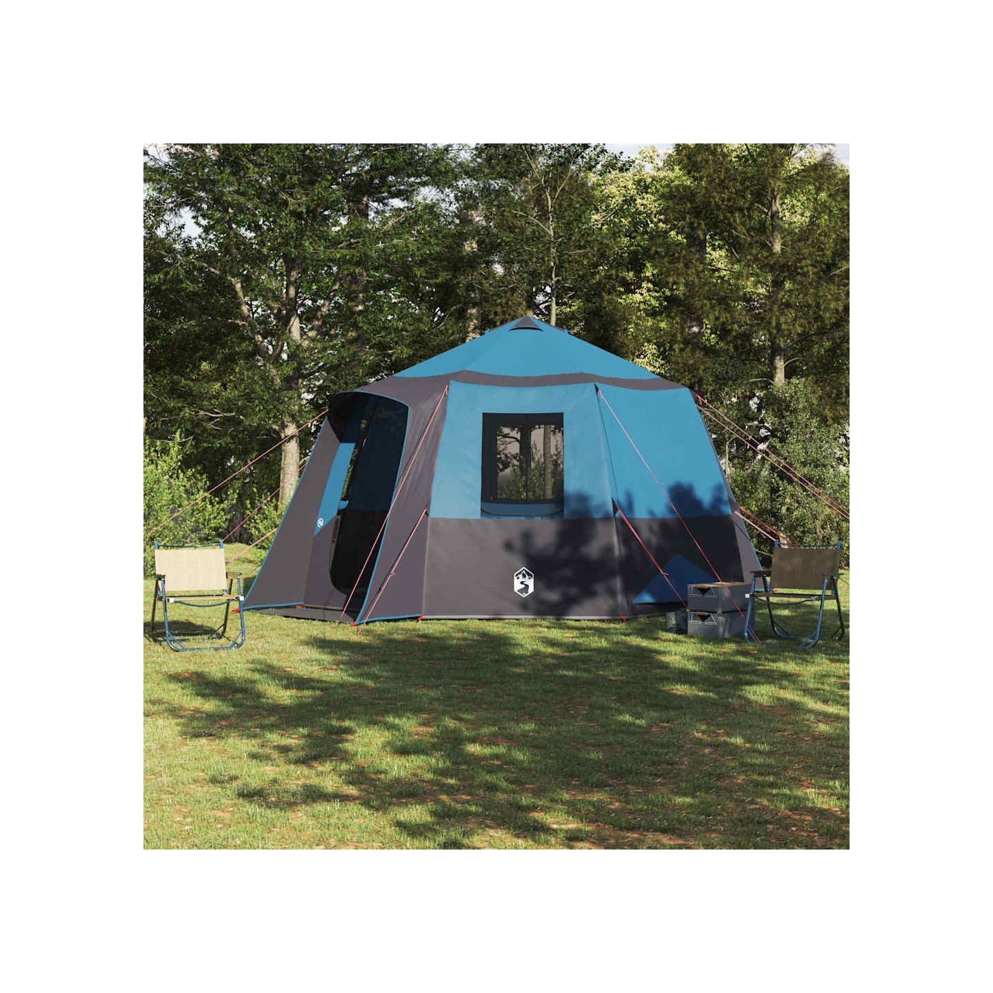 Tente de cabane 12 personnes 10 personne Bleu et gris