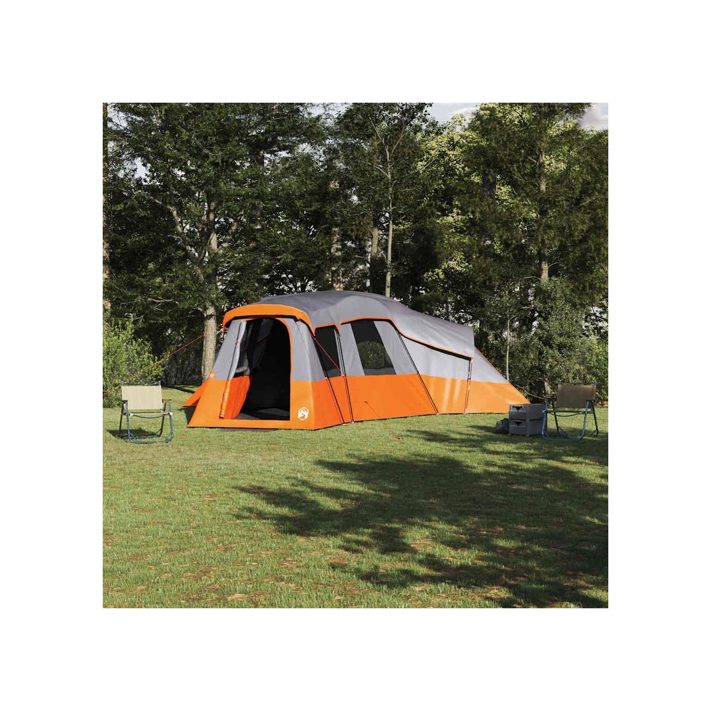 Tente familiale 20 personne Gris et orange taffetas Imperméable