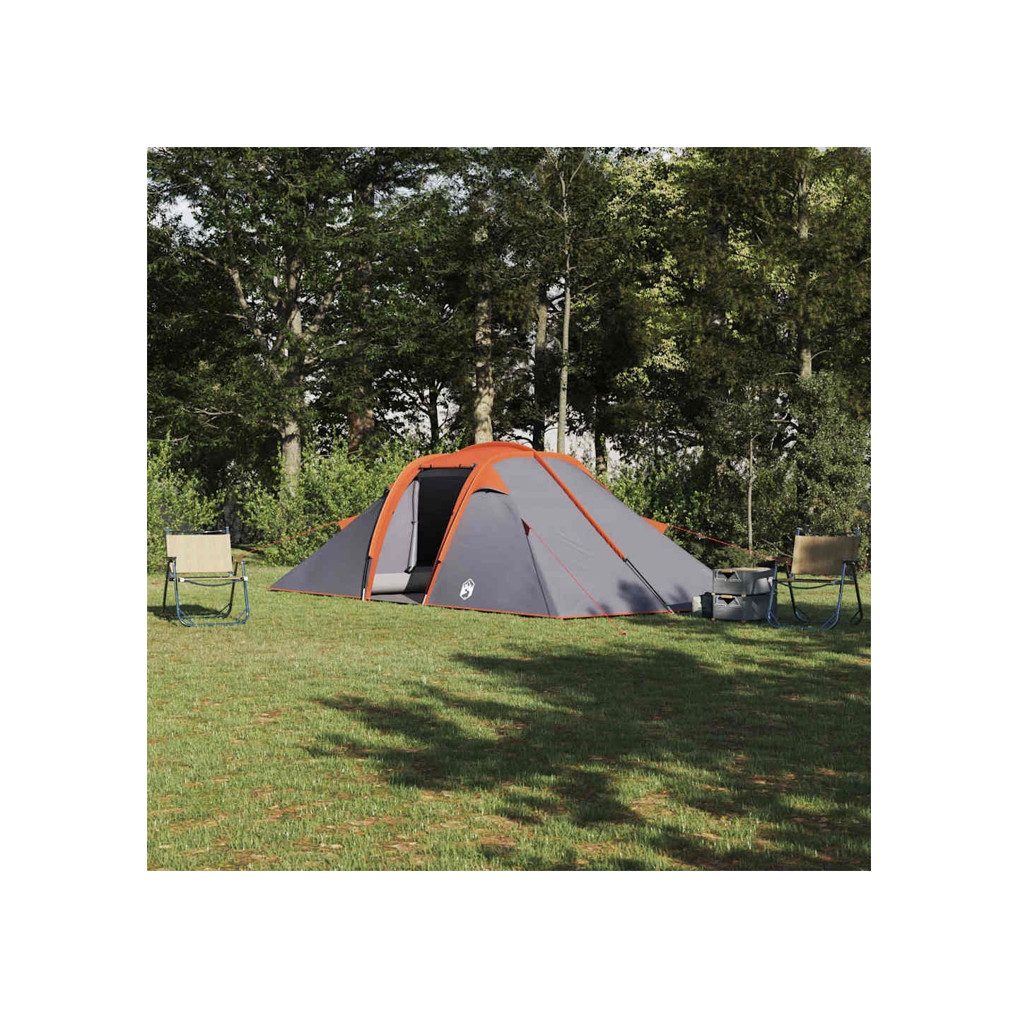 Tente Tunnel 4 personne Gris et orange taffetas Imperméable
