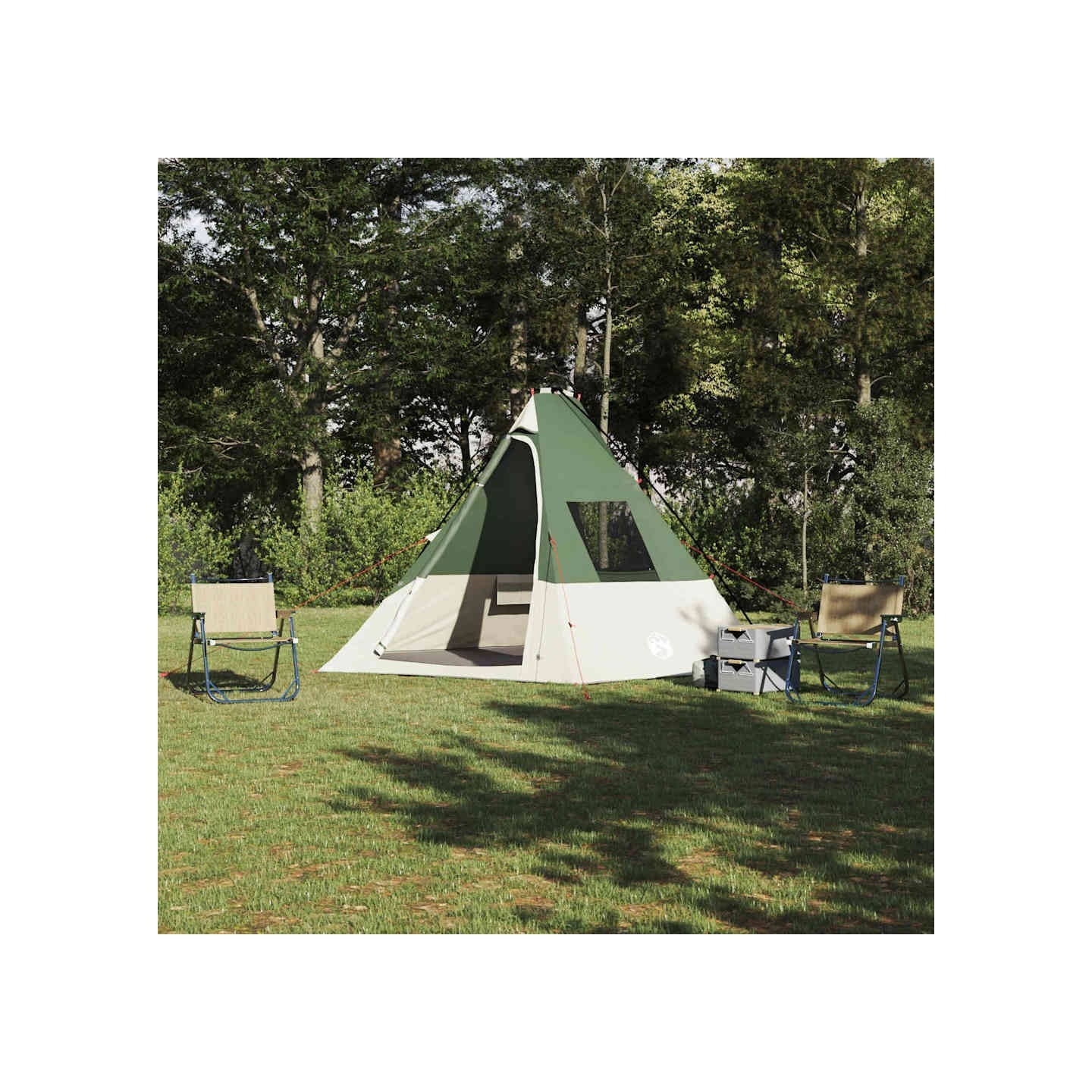 Tente Tipi 6 personne Imperméable Vert taffetas