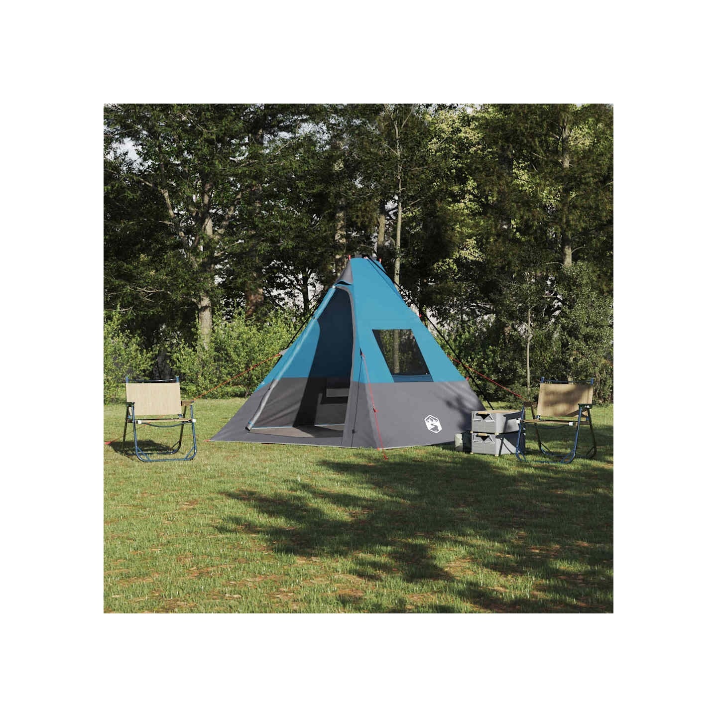 Tente Tipi 6 personne Imperméable Bleu taffetas