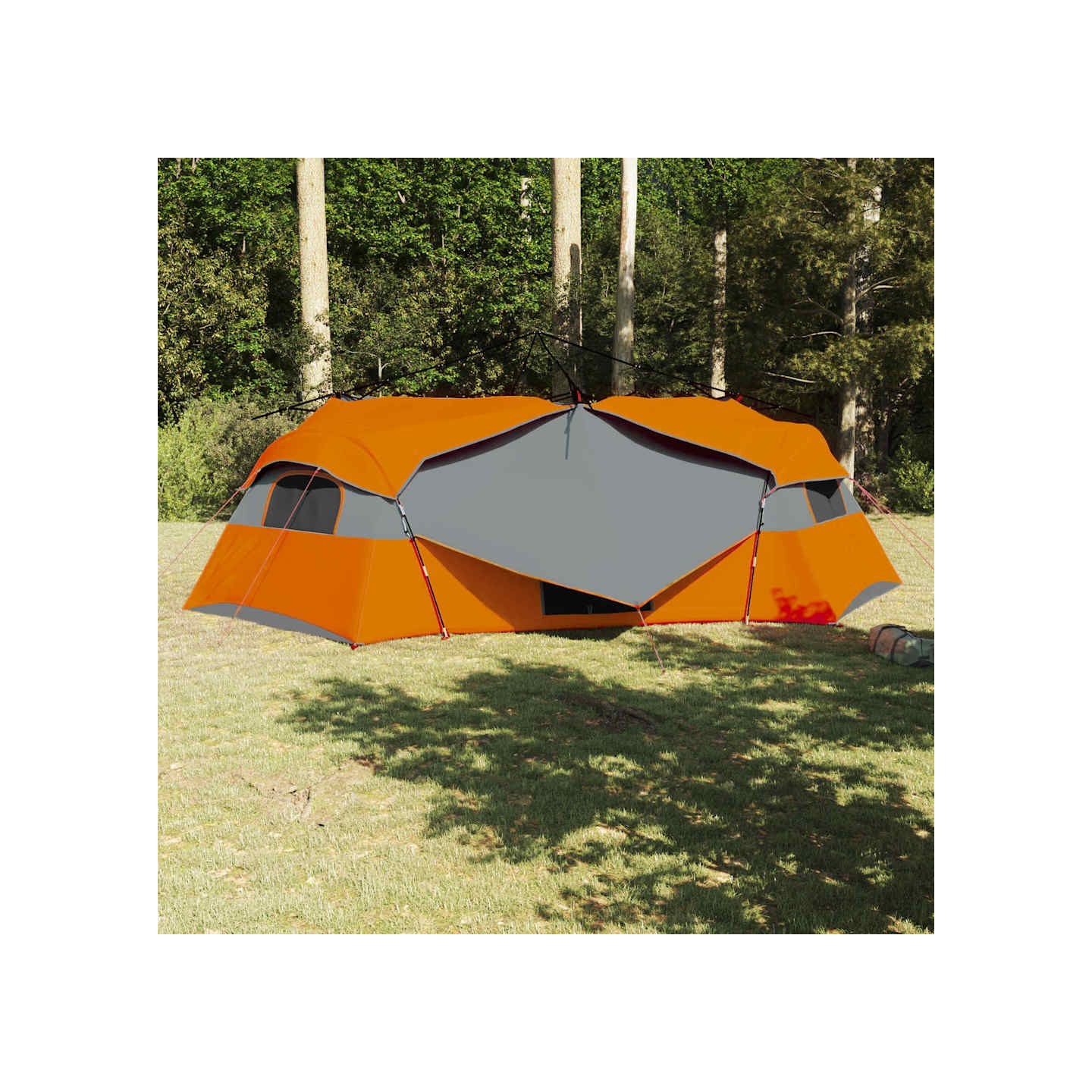 Tente intérieure 8 personne Gris et orange taffetas