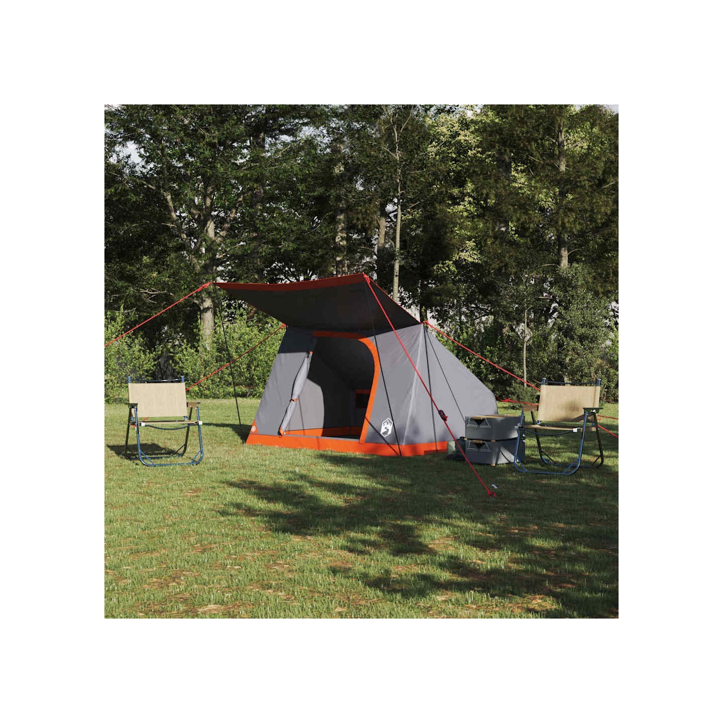 Tente de camping 2 personne Gris et orange taffetas Imperméable