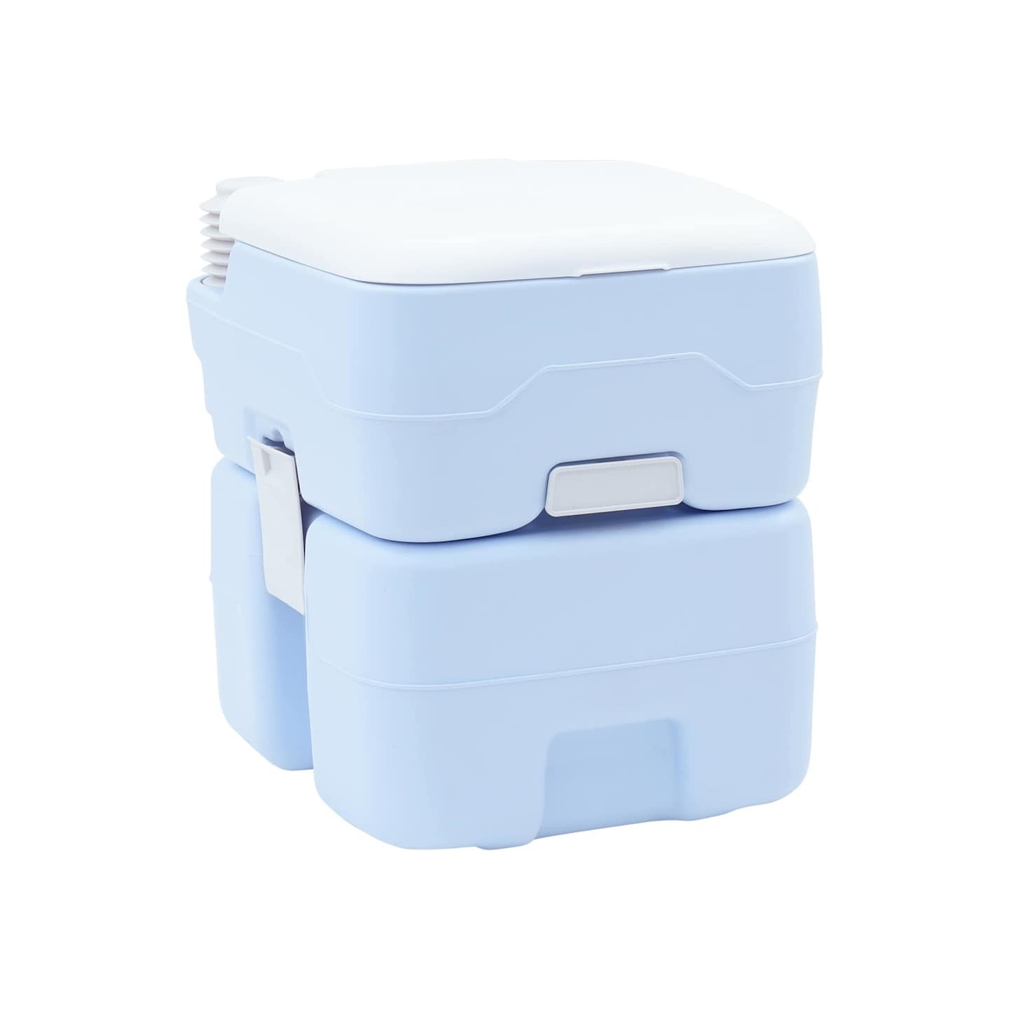 Toilette de Camping Bleu Clair et Blanc 41,5 x 36,5 x 42 cm