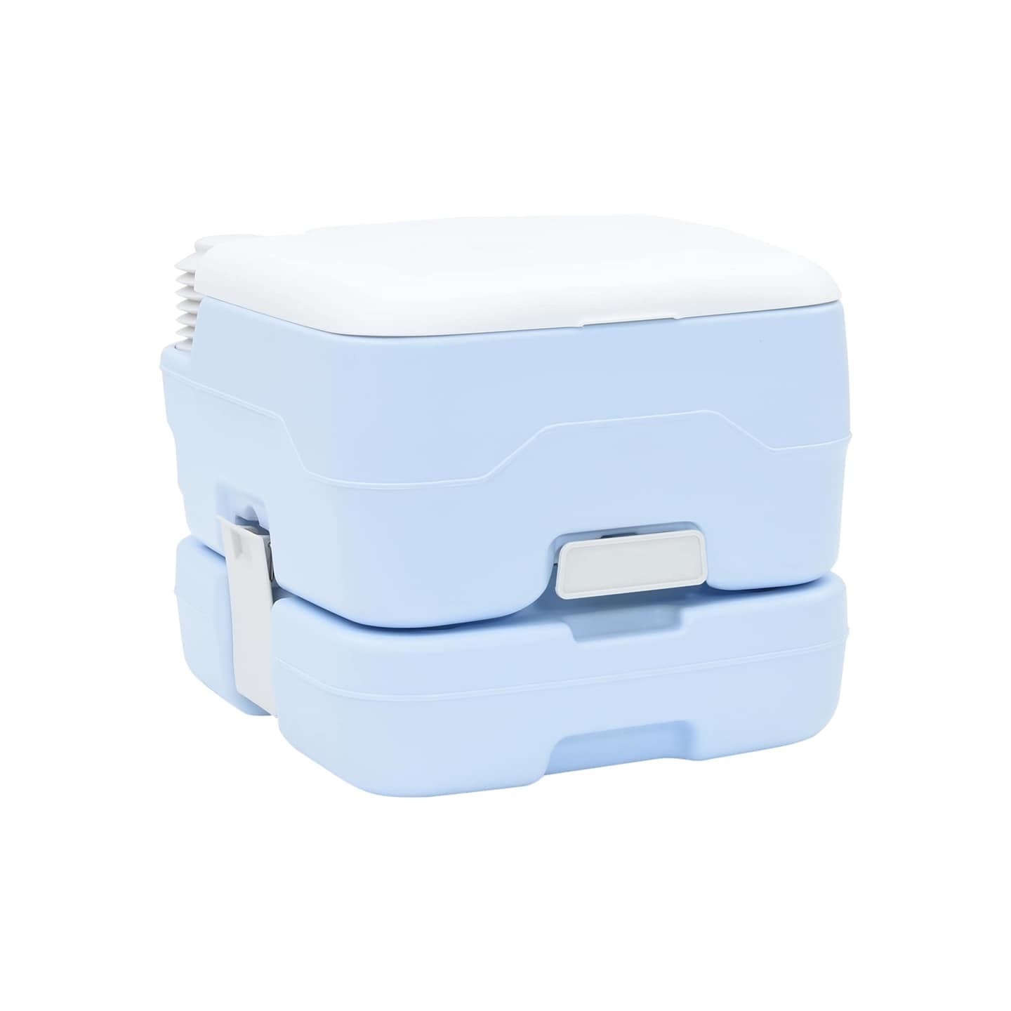 Toilette de Camping Bleu Clair et Blanc 41,5 x 36,5 x 30 cm