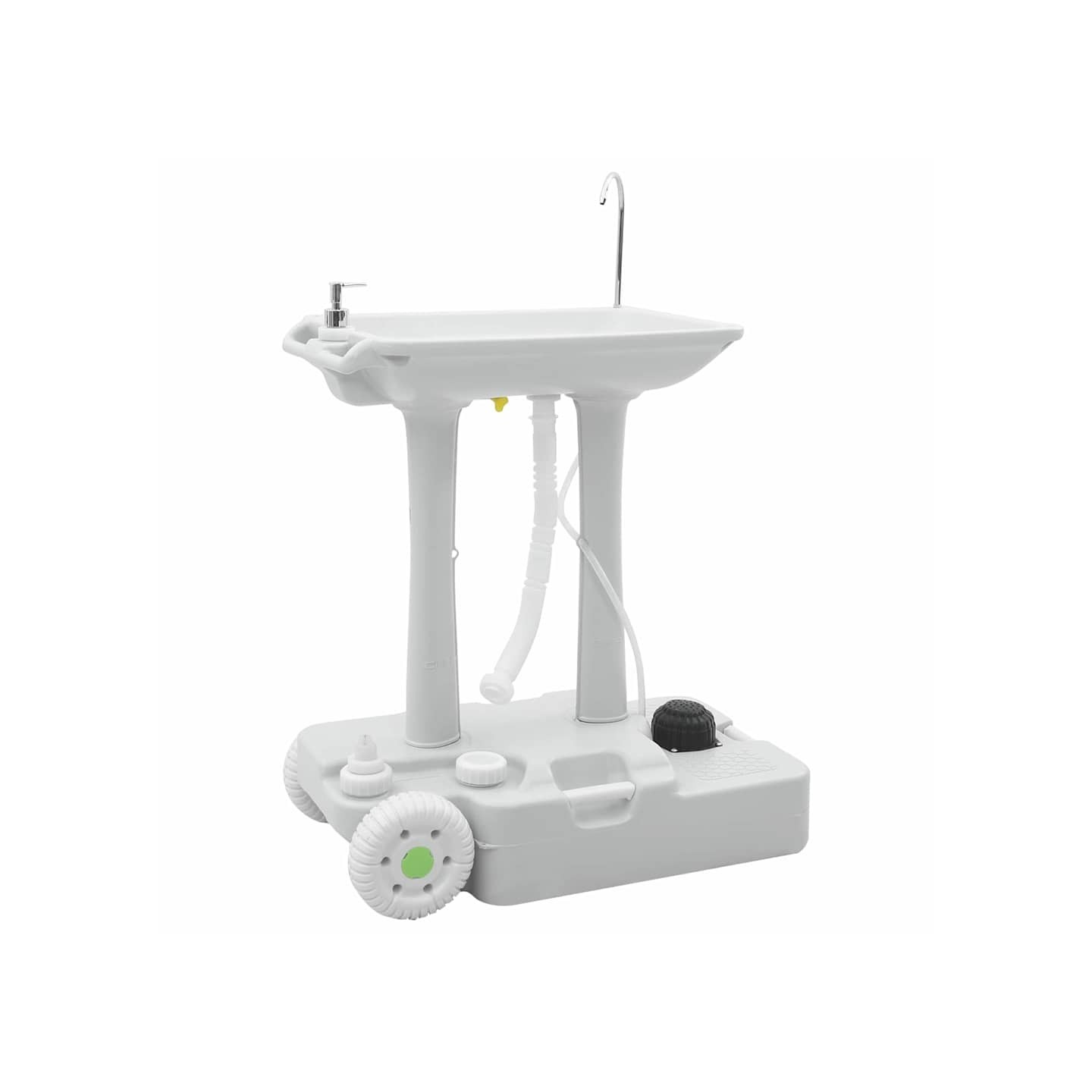 Stand de lavage des mains de camping avec roues Gris