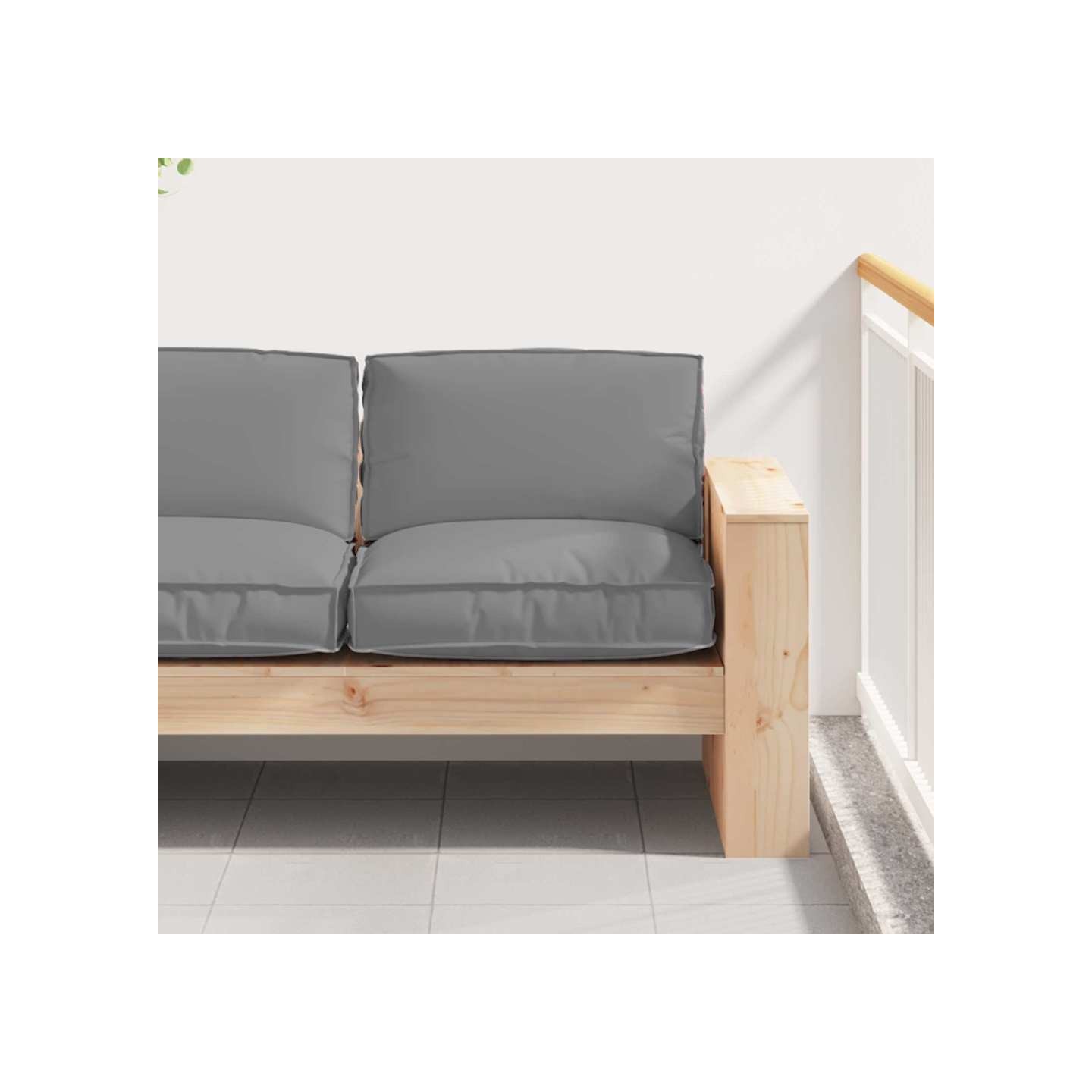Coussin Tissu Oxford Gris 80 x 80 x 12 cm