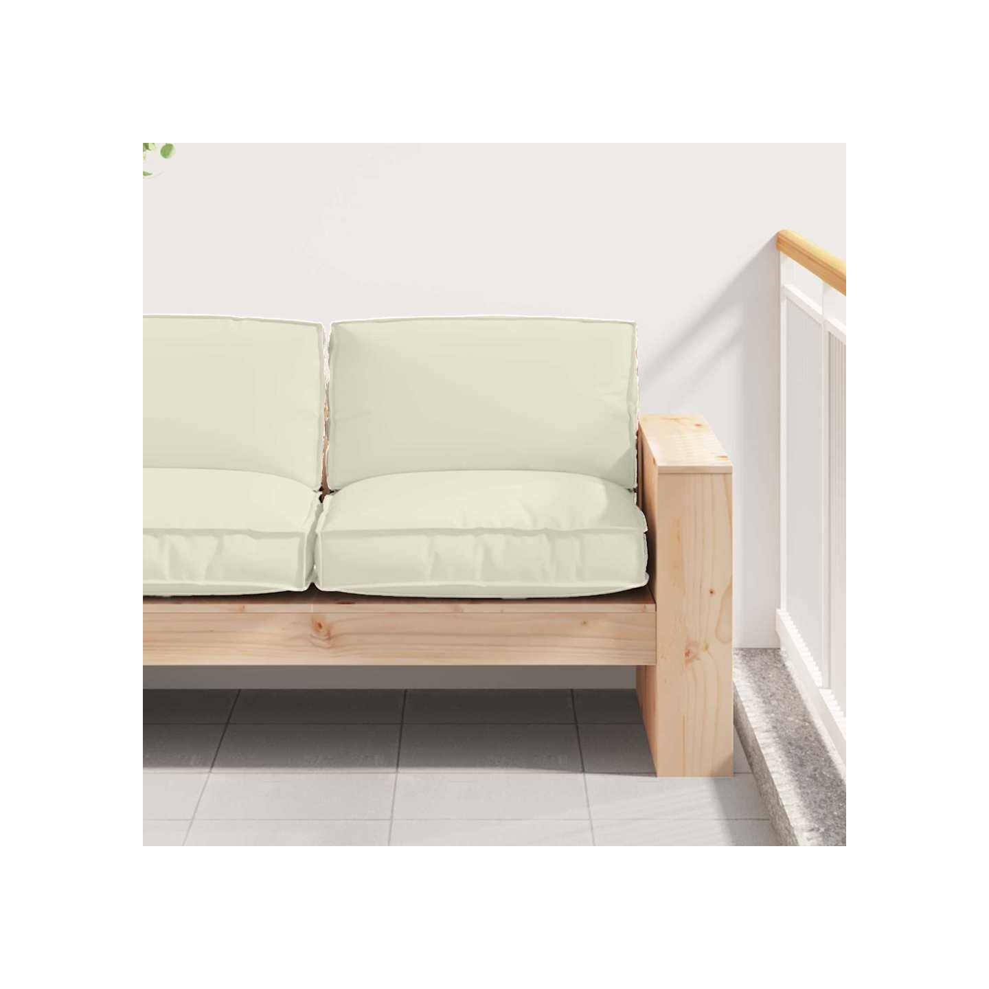 Coussin Tissu Oxford Crème 80 x 80 x 12 cm