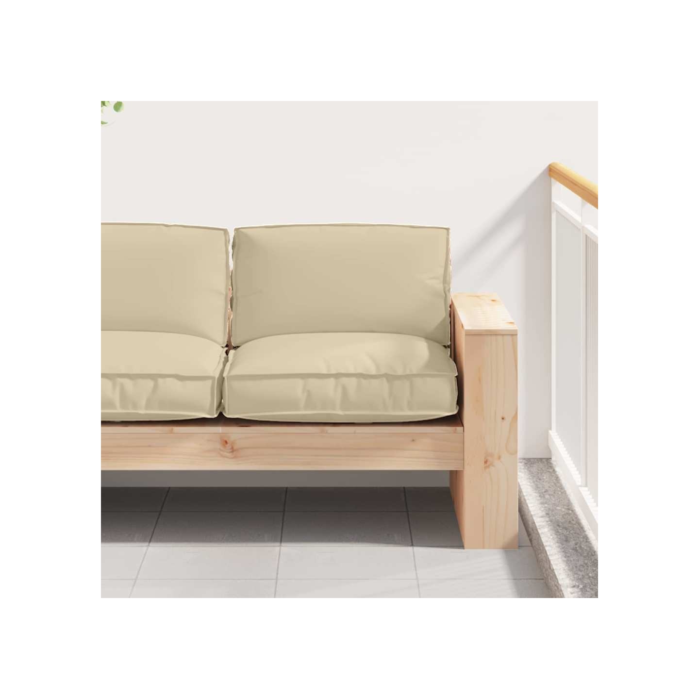 Coussin Tissu Oxford Beige 80 x 80 x 12 cm