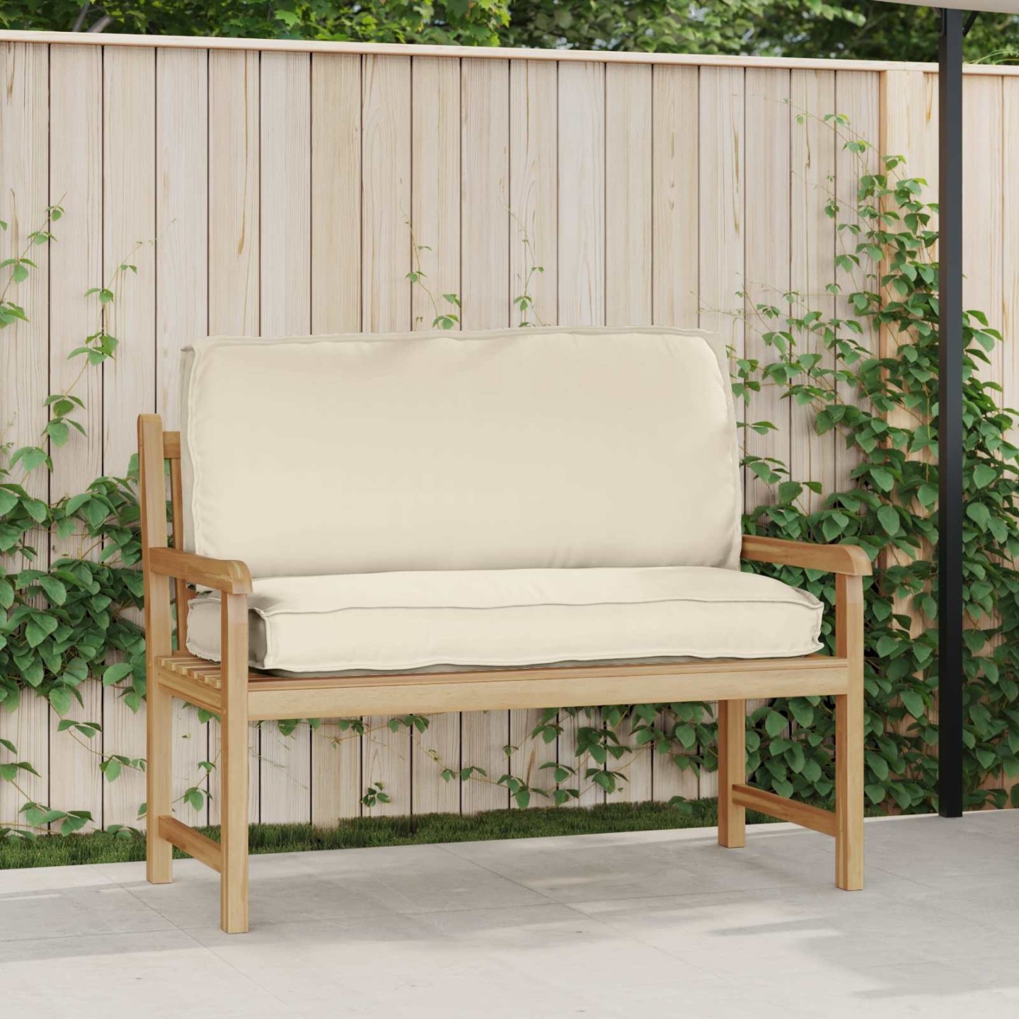Coussin Tissu Oxford Crème 120 x 50 x 12 cm