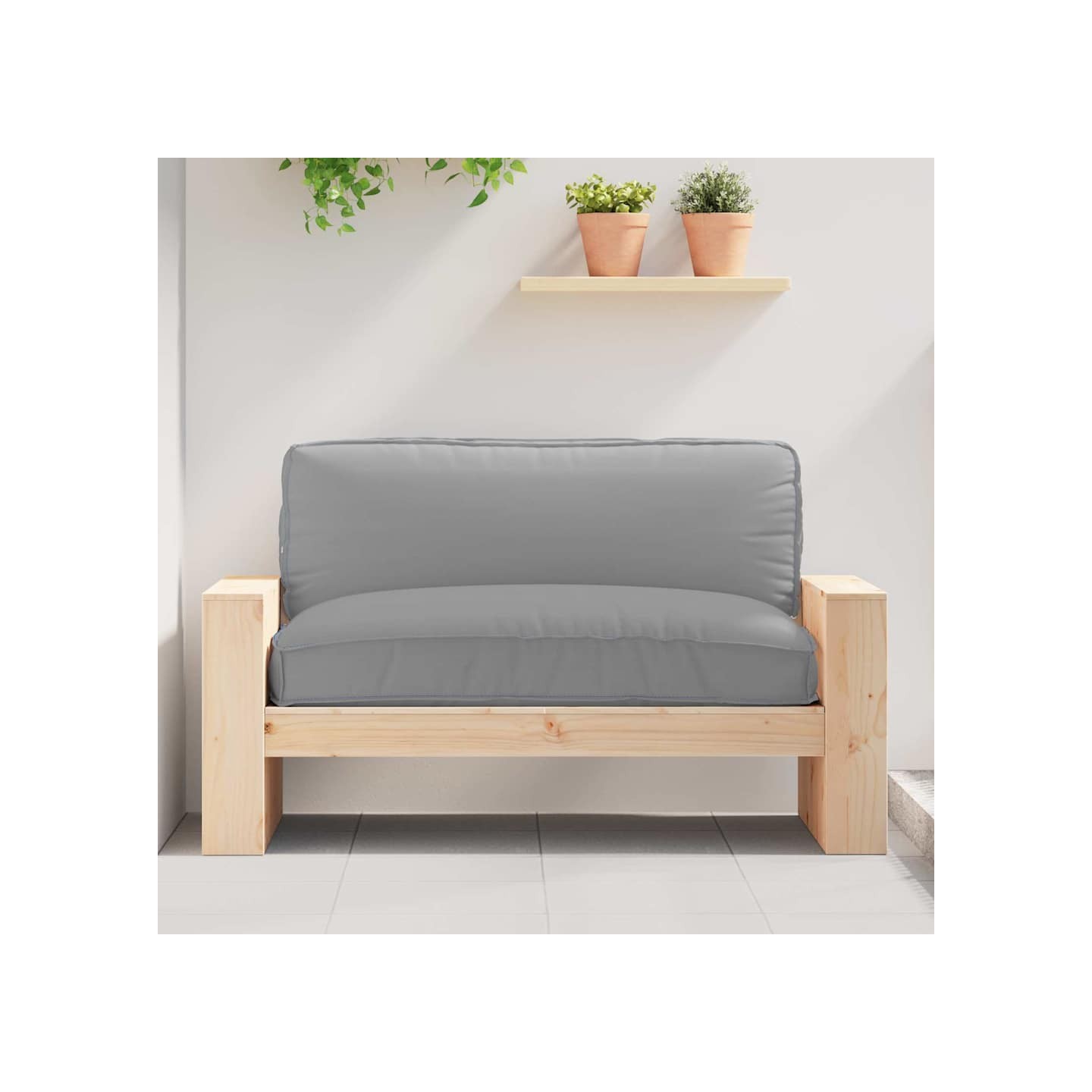 Coussin Tissu Oxford Gris 120 x 80 x 12 cm