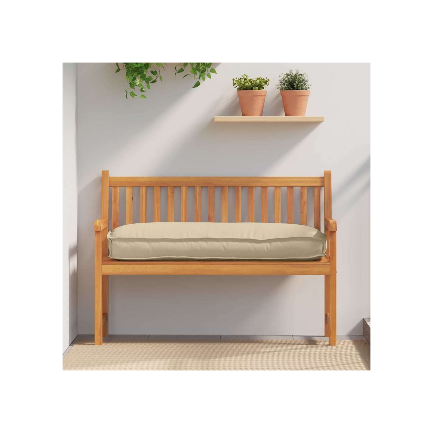 Coussin Tissu Oxford Beige 120 x 50 x 12 cm