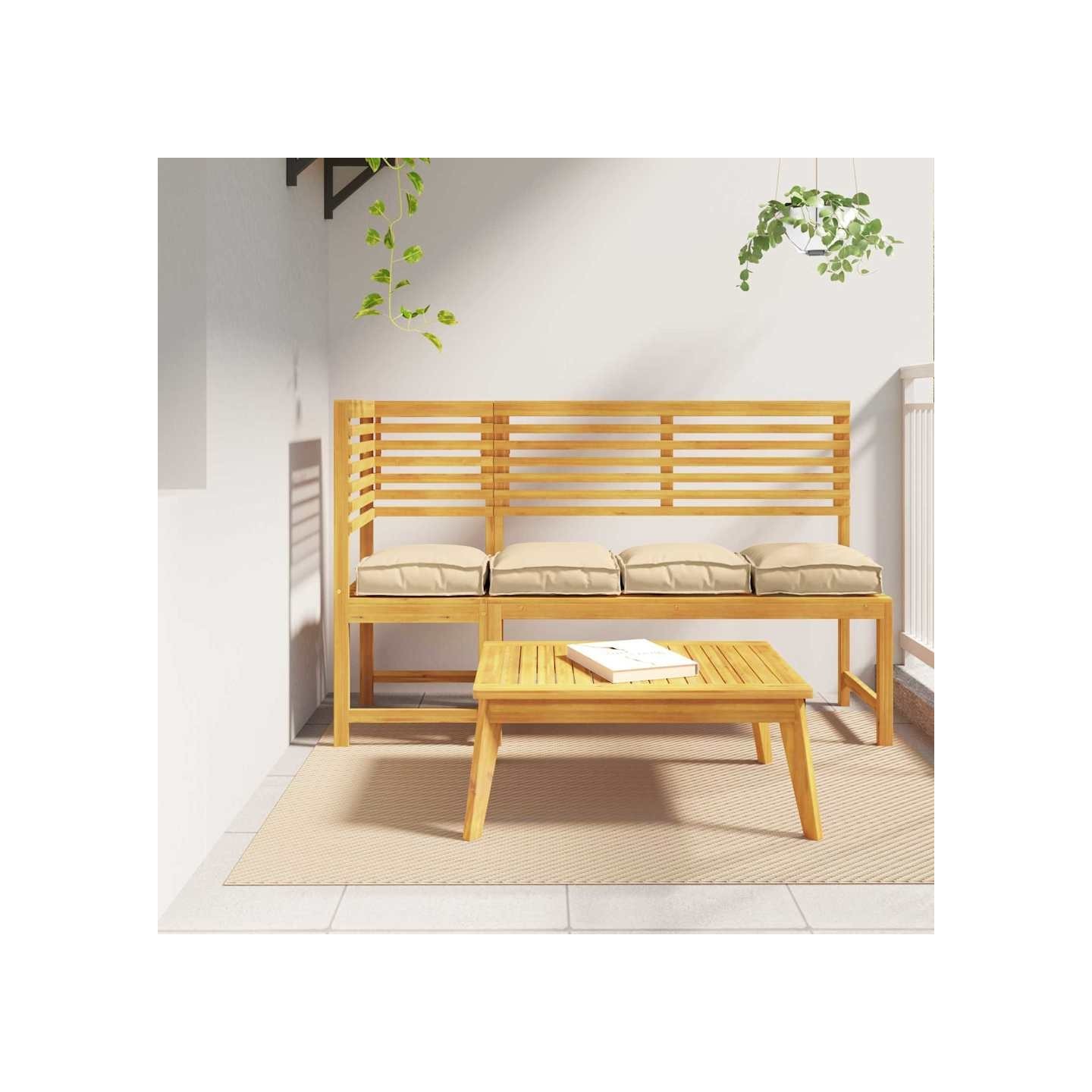Coussin 4 pc Tissu Oxford Beige 40 x 40 x 8 cm
