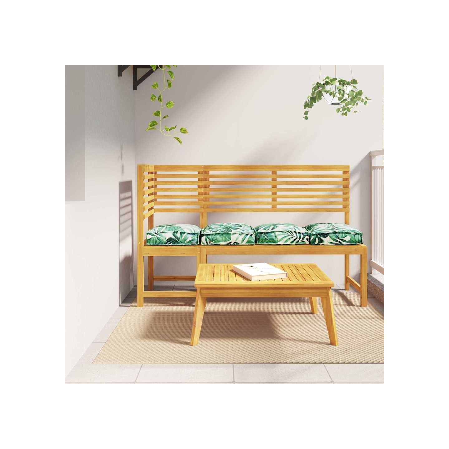 Coussin 4 pc Tissu Oxford Motif feuille 40 x 40 x 8 cm