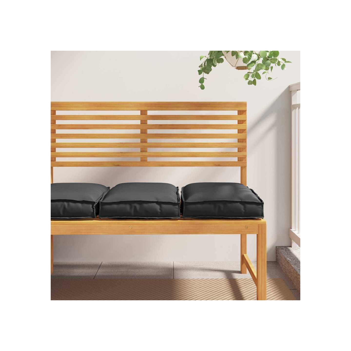 Coussin 2 pc Tissu Oxford Noir 40 x 40 x 8 cm